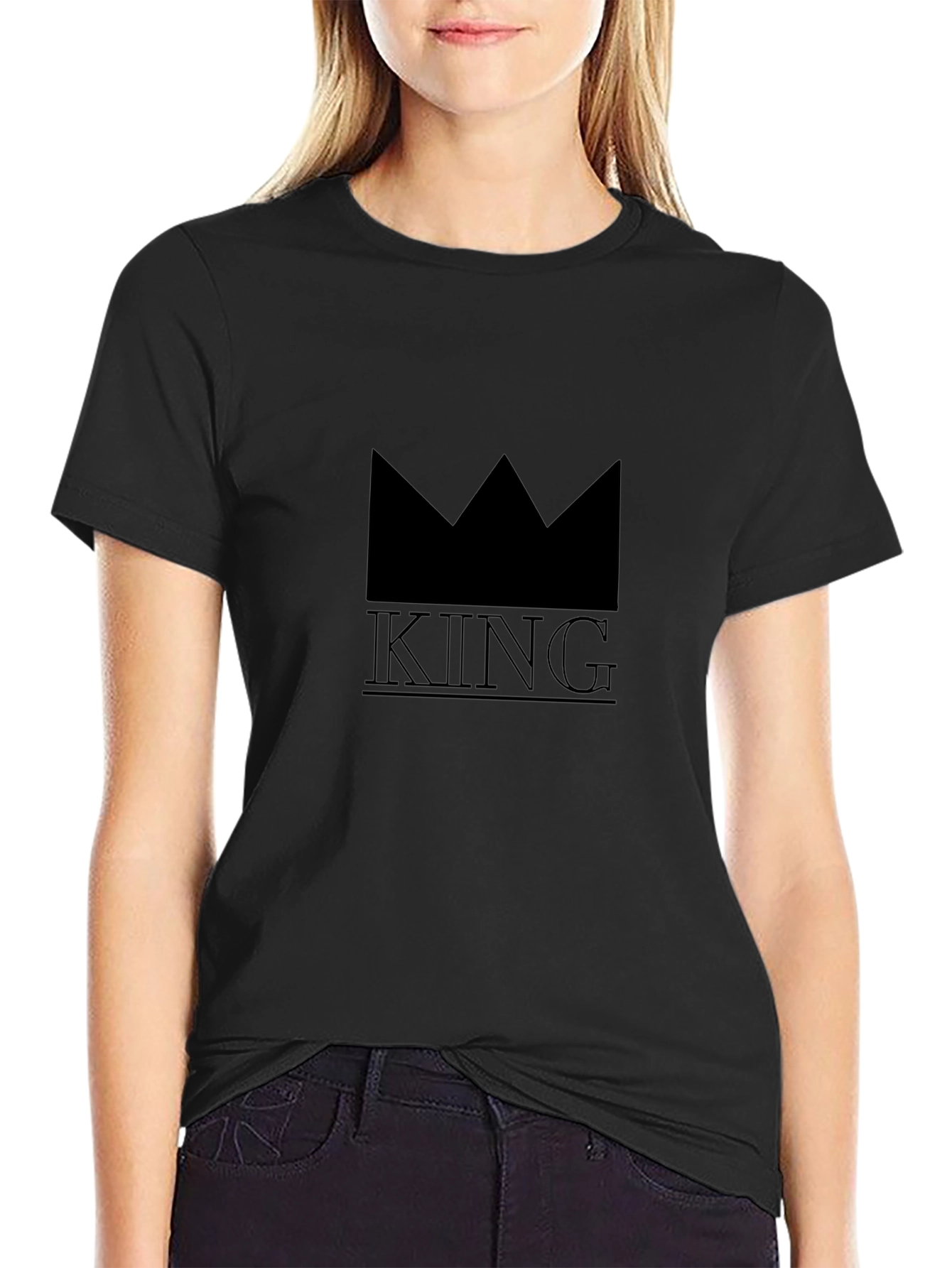 King Crown Graphic Print T-Shirt - Black
