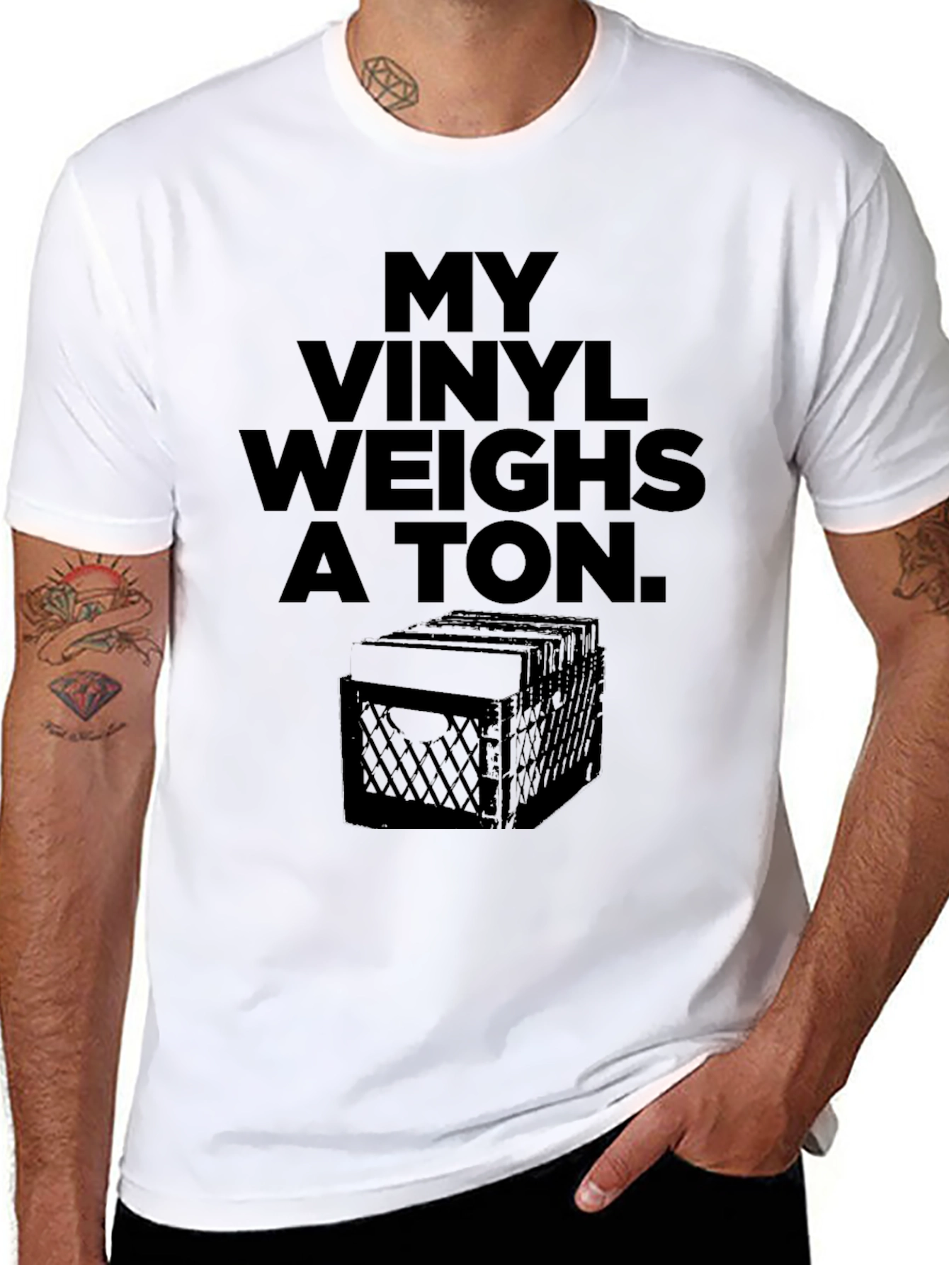 My Vinyl Weighs A Ton Black T-Shirt