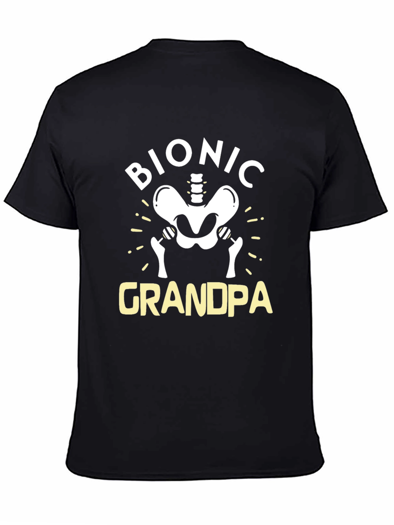 Bionic Grandpa Graphic Tee - Funny Hip Replacement T-Shirt