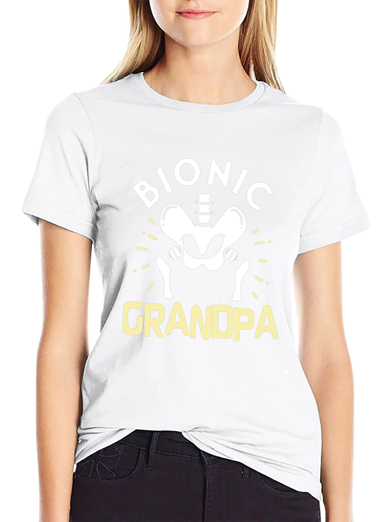 Bionic Grandpa Graphic Tee - Funny Hip Replacement T-Shirt