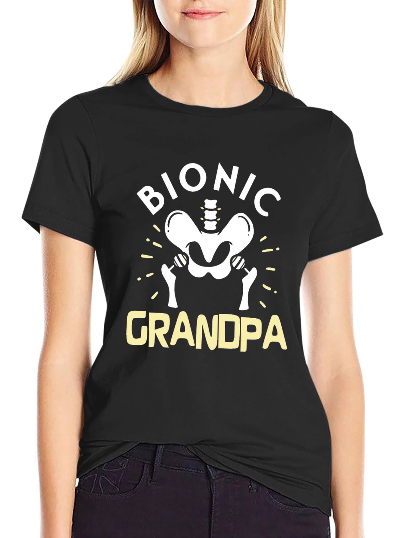 Bionic Grandpa Graphic Tee - Funny Hip Replacement T-Shirt