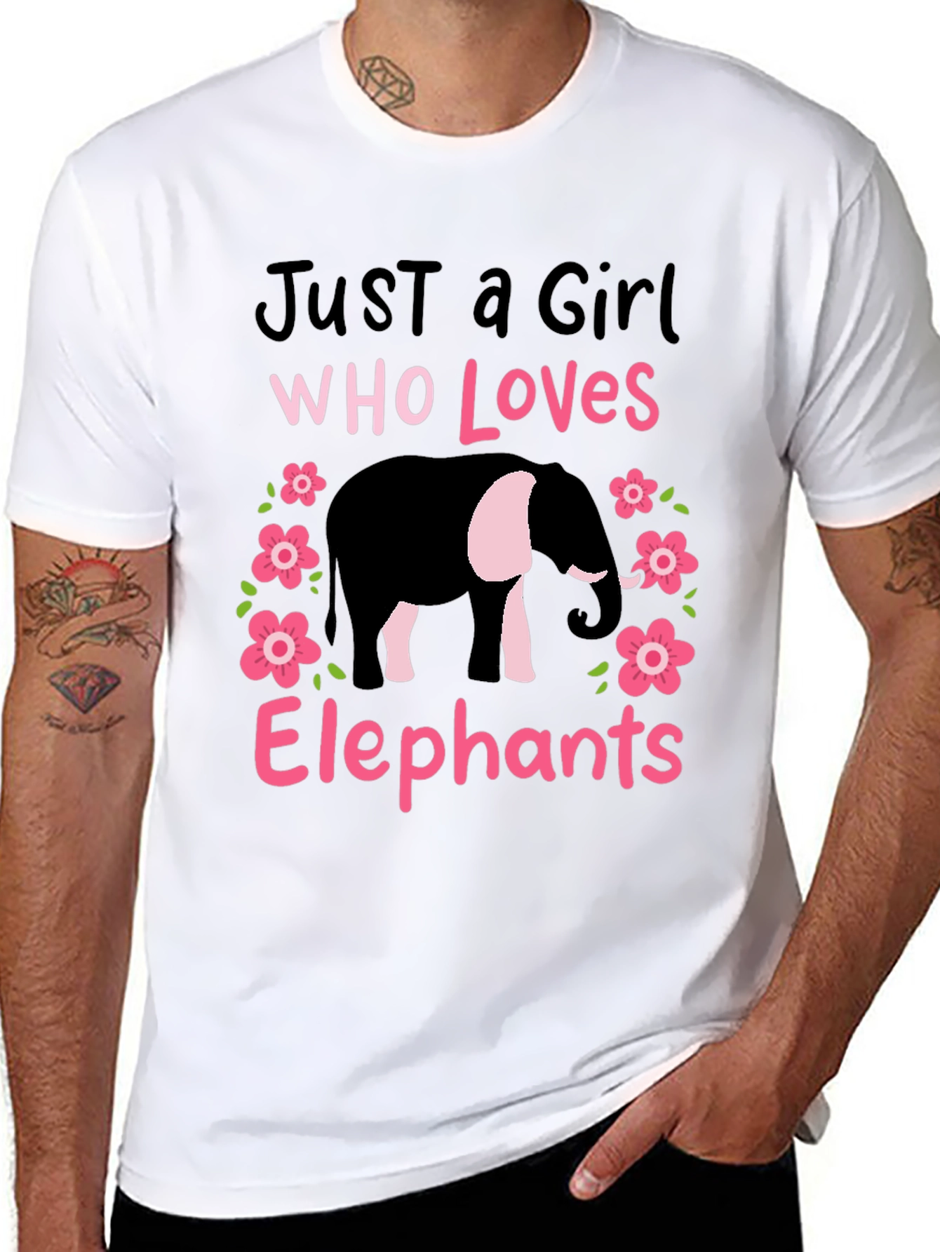 Just A Girl Who Loves Elephants Graphic Tee