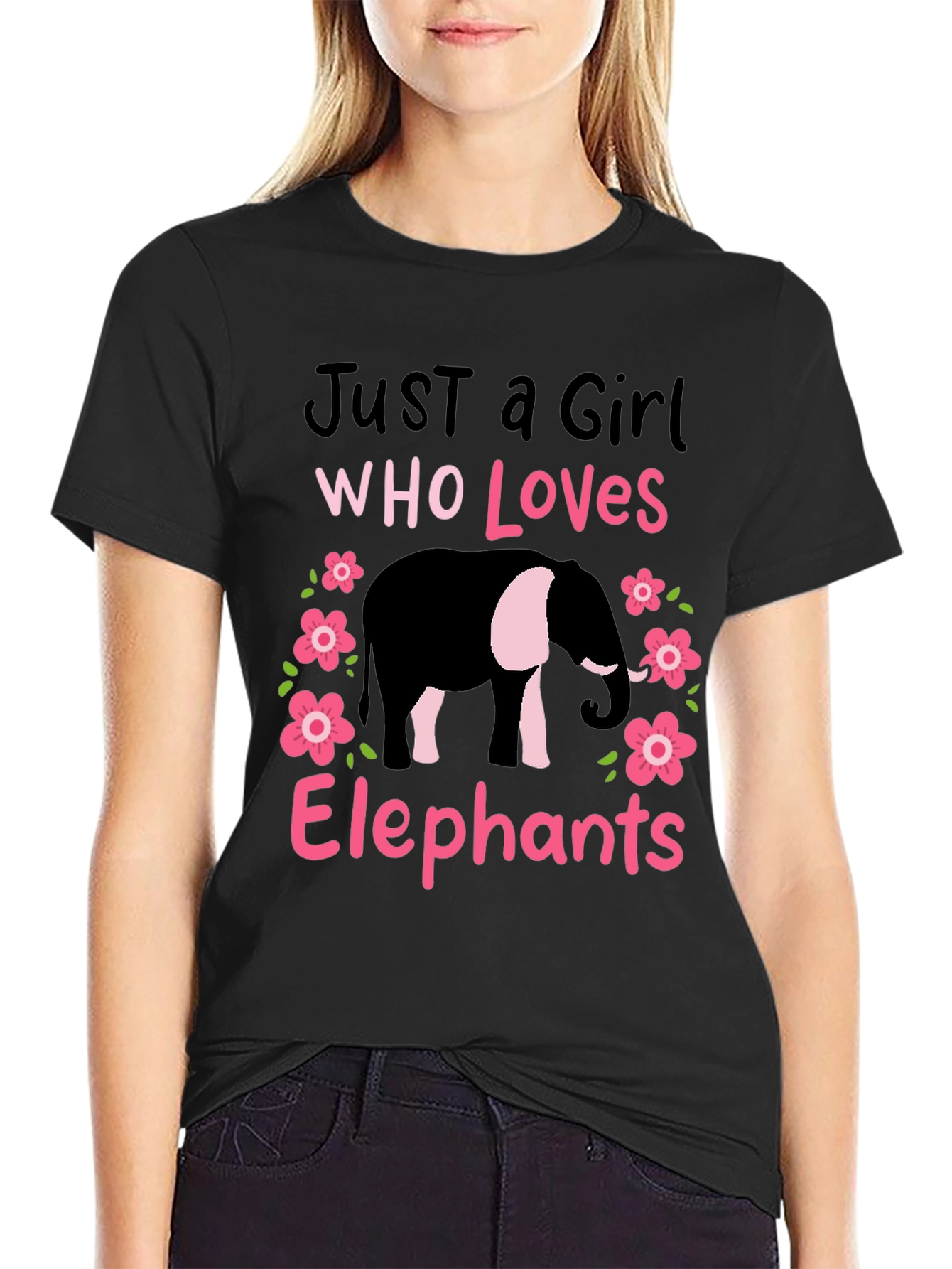 Just A Girl Who Loves Elephants Graphic Tee