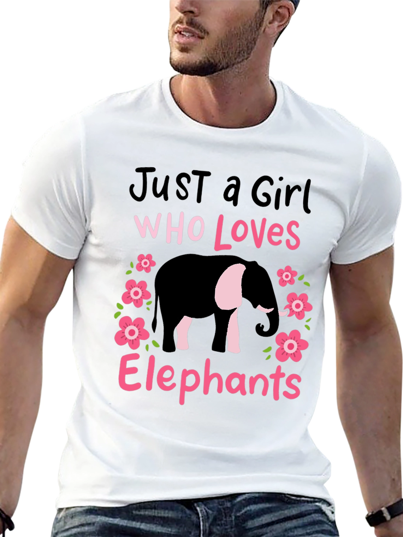 Just A Girl Who Loves Elephants Graphic Tee
