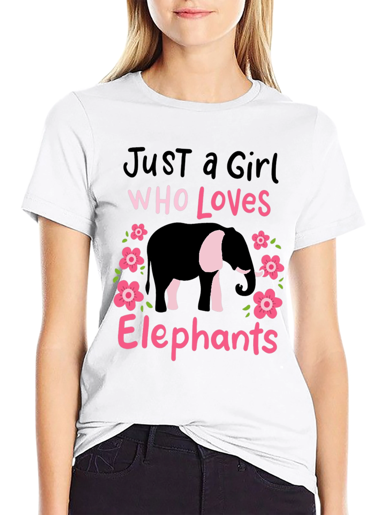 Just A Girl Who Loves Elephants Graphic Tee