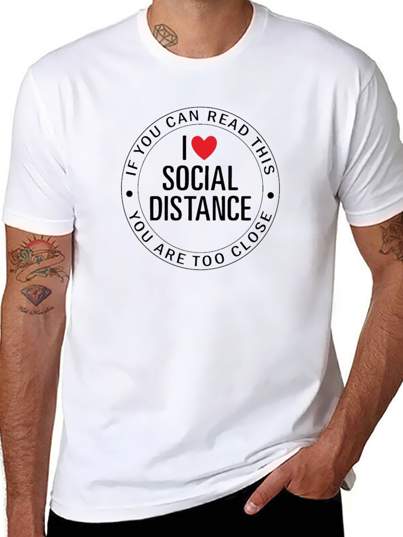 Social Distance T-Shirt - Funny Slogan Tee