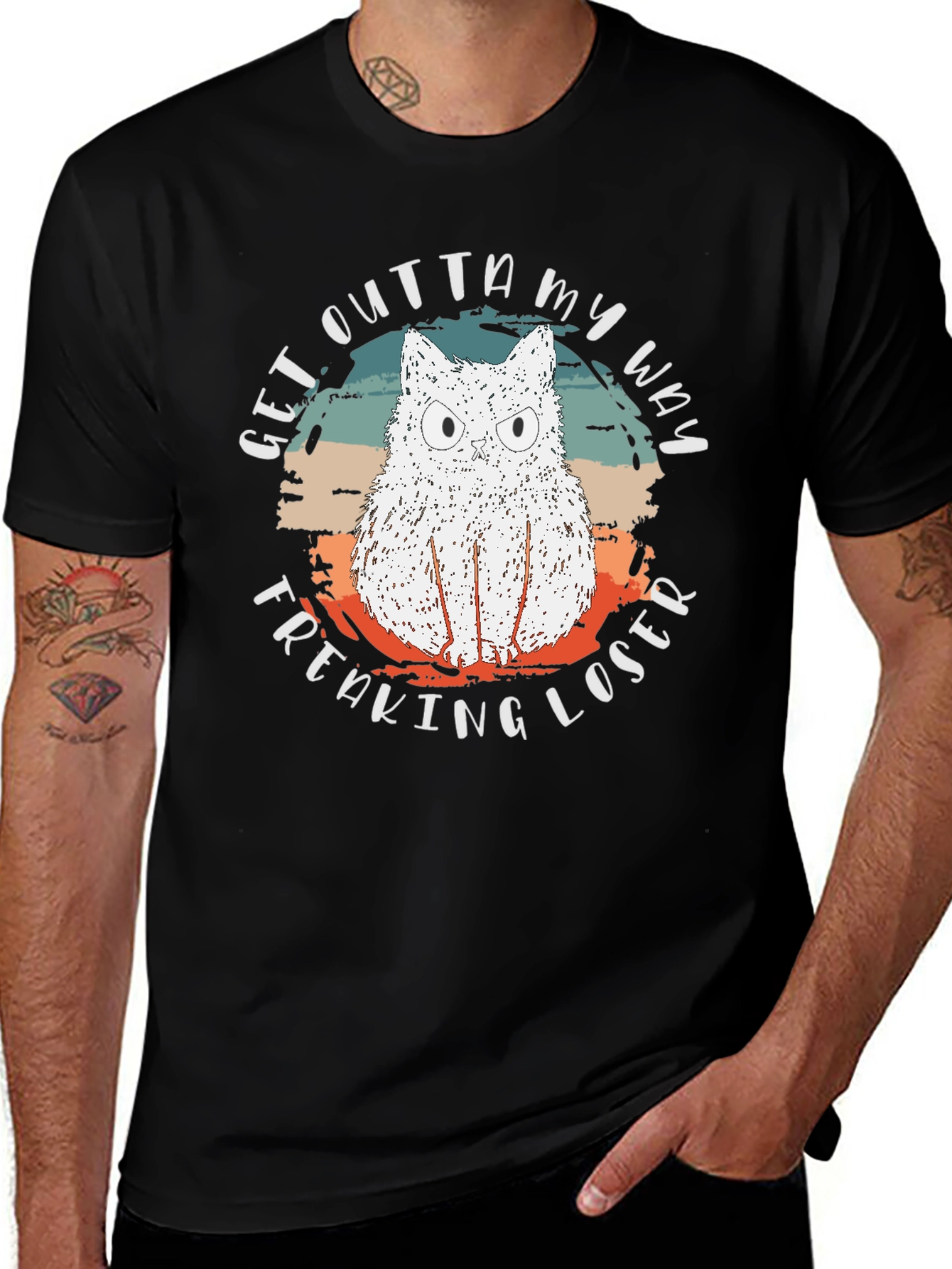Funny Cat Freaking Loser Graphic T-Shirt