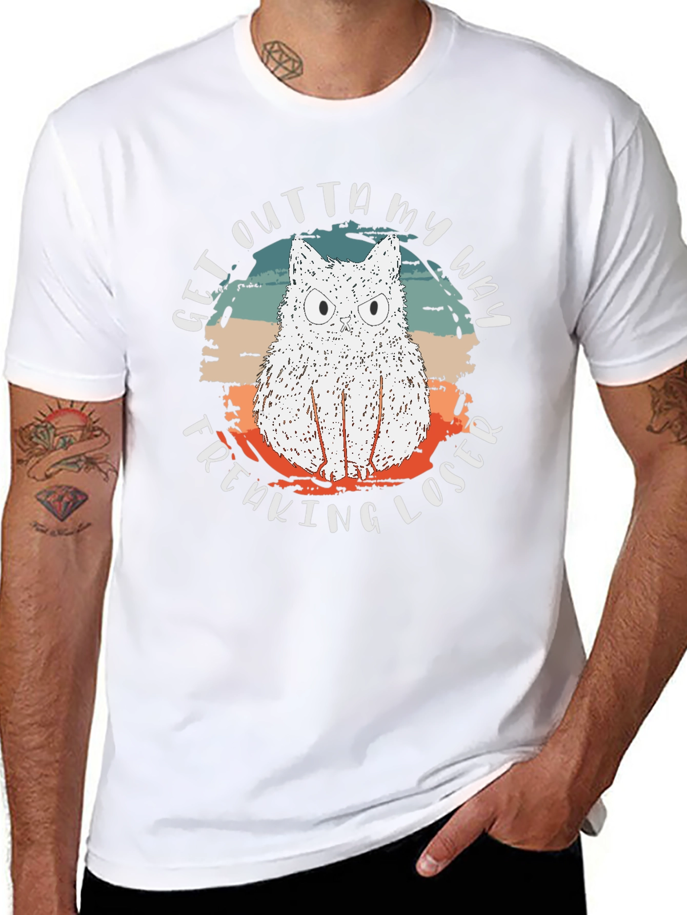 Funny Cat Freaking Loser Graphic T-Shirt