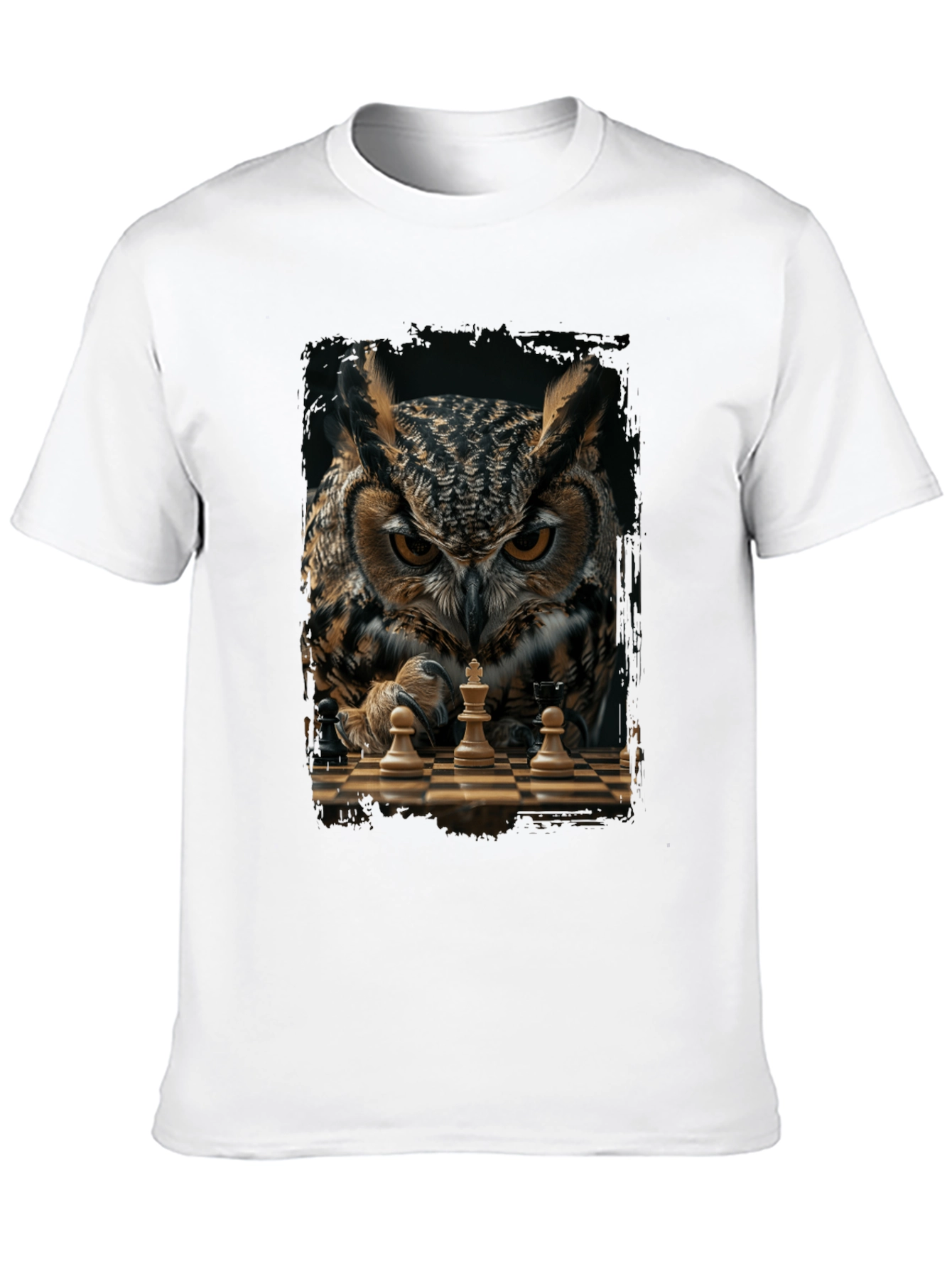 Owl Chess Master T-Shirt - Strategic Style