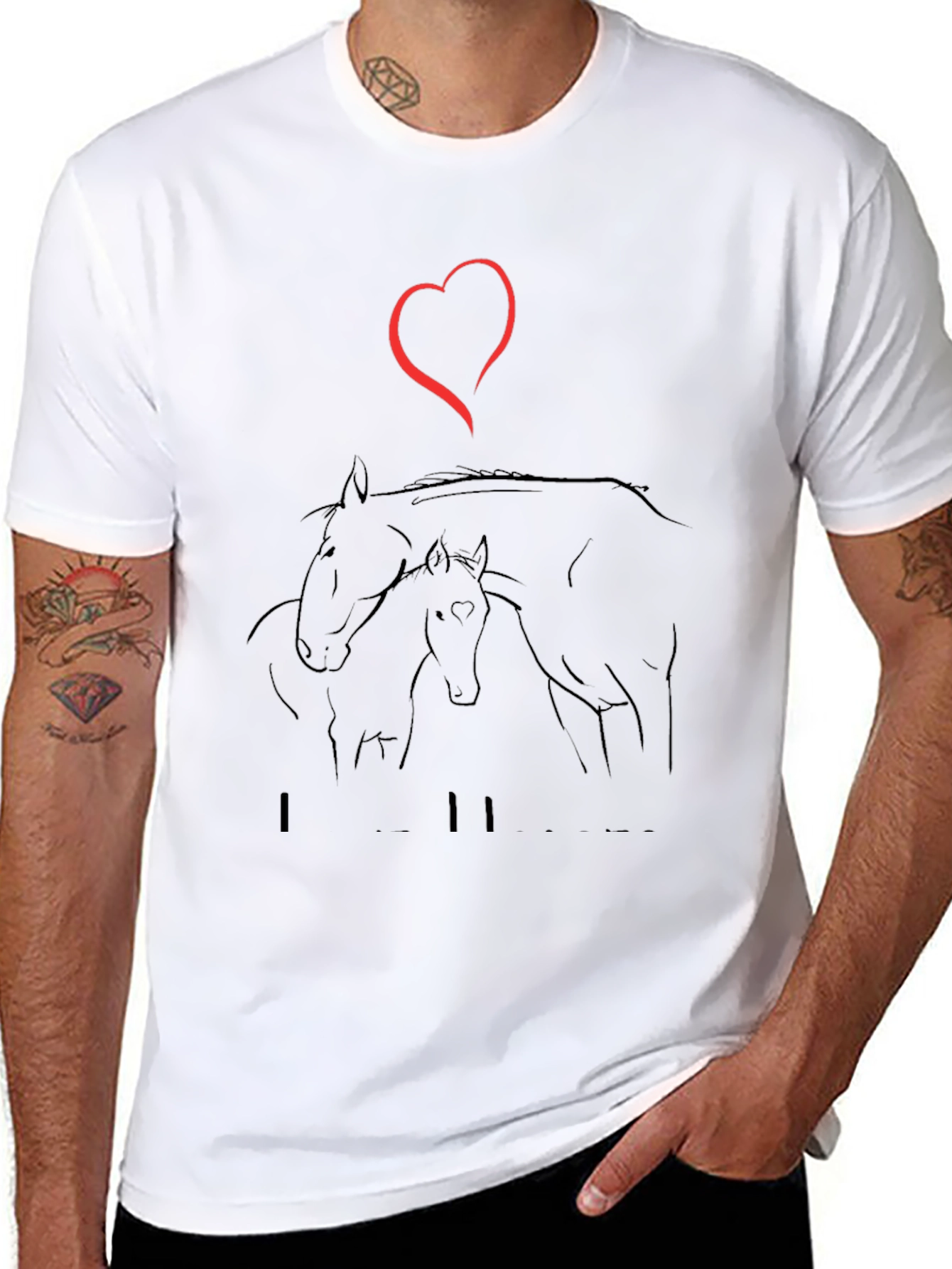I Love Horses T-Shirt - Stylish Graphic Tee