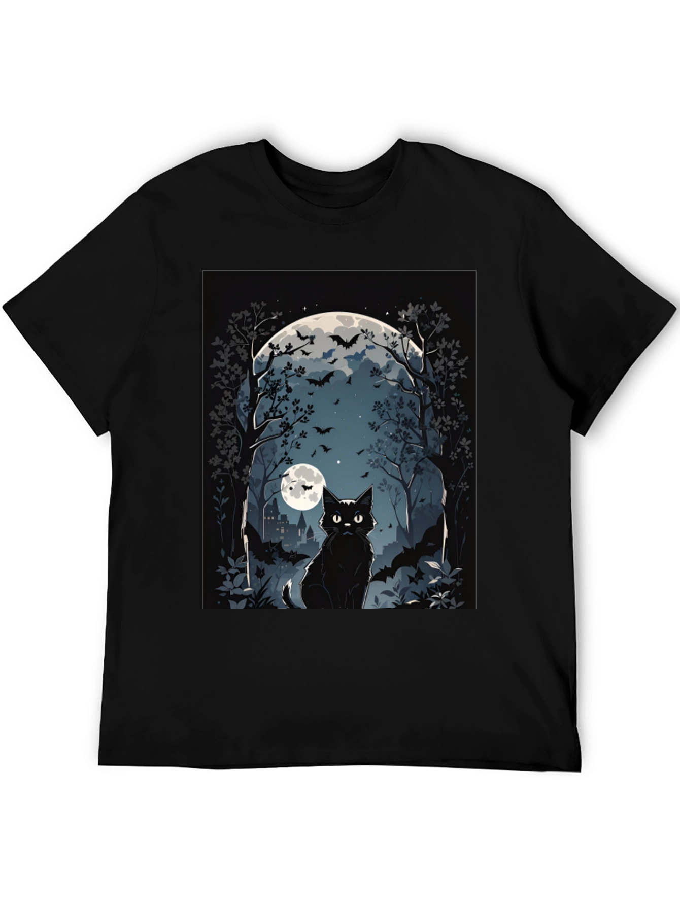 Halloween Black Cat Graphic Tee