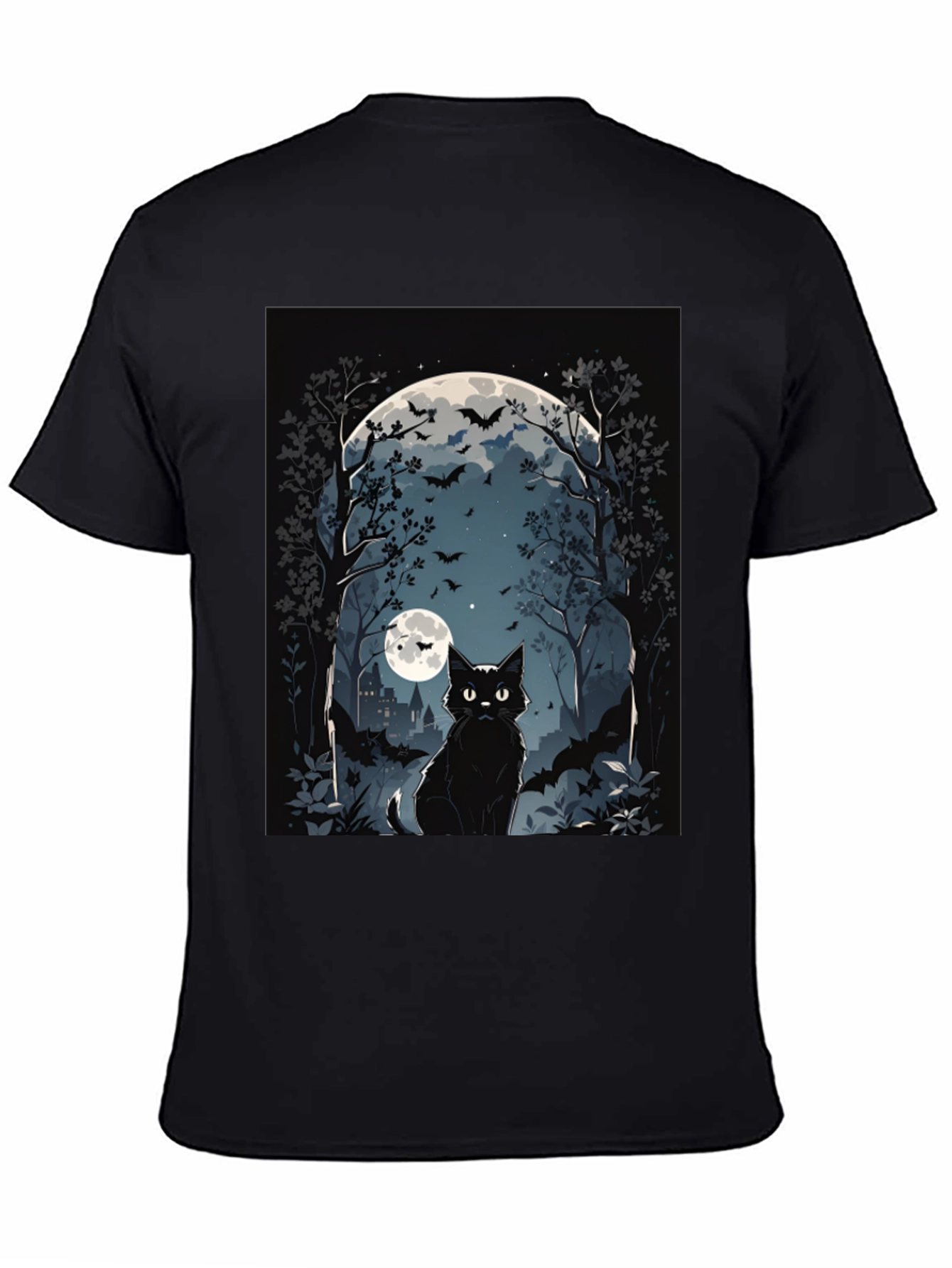 Halloween Black Cat Graphic Tee