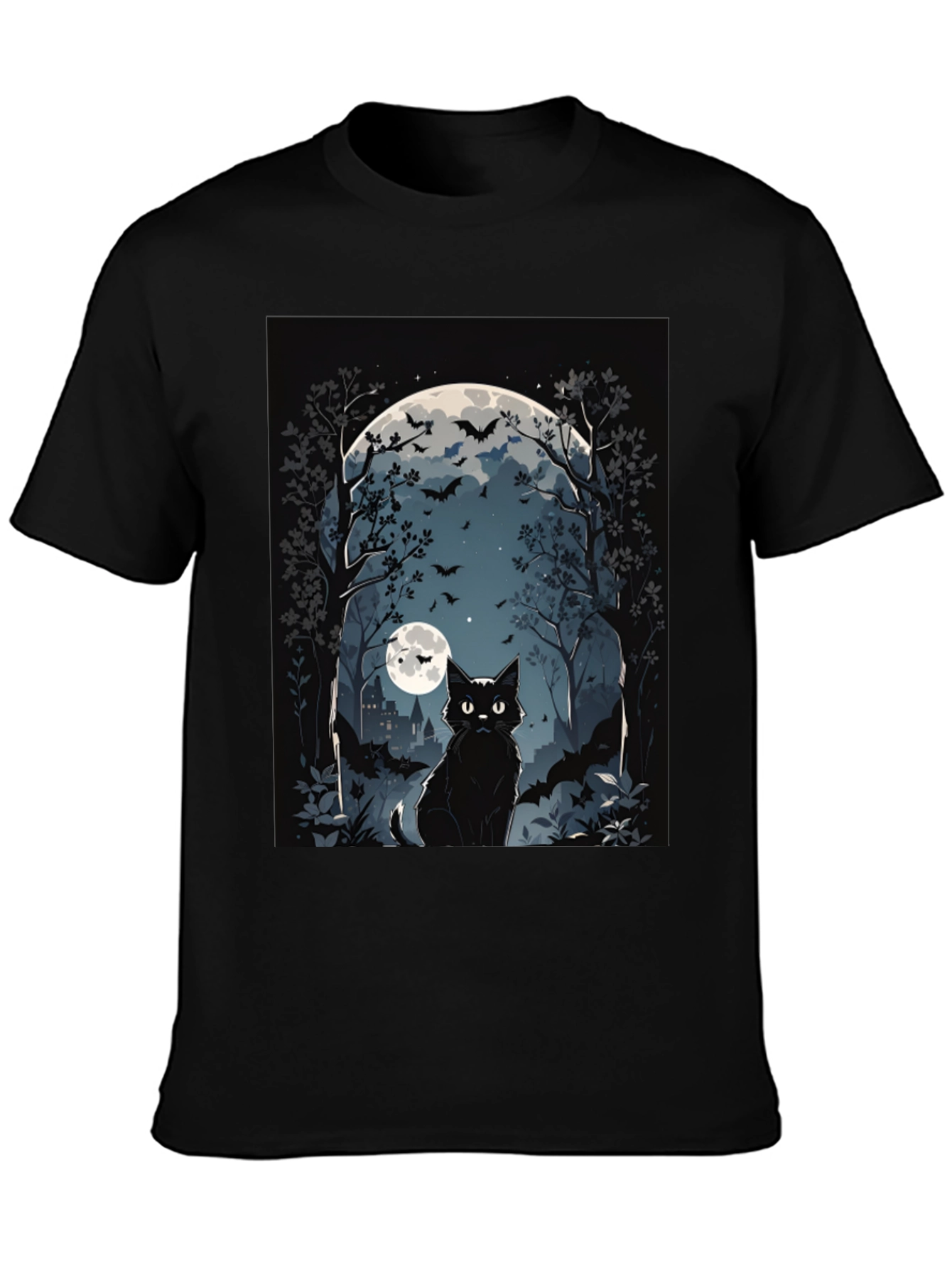 Halloween Black Cat Graphic Tee