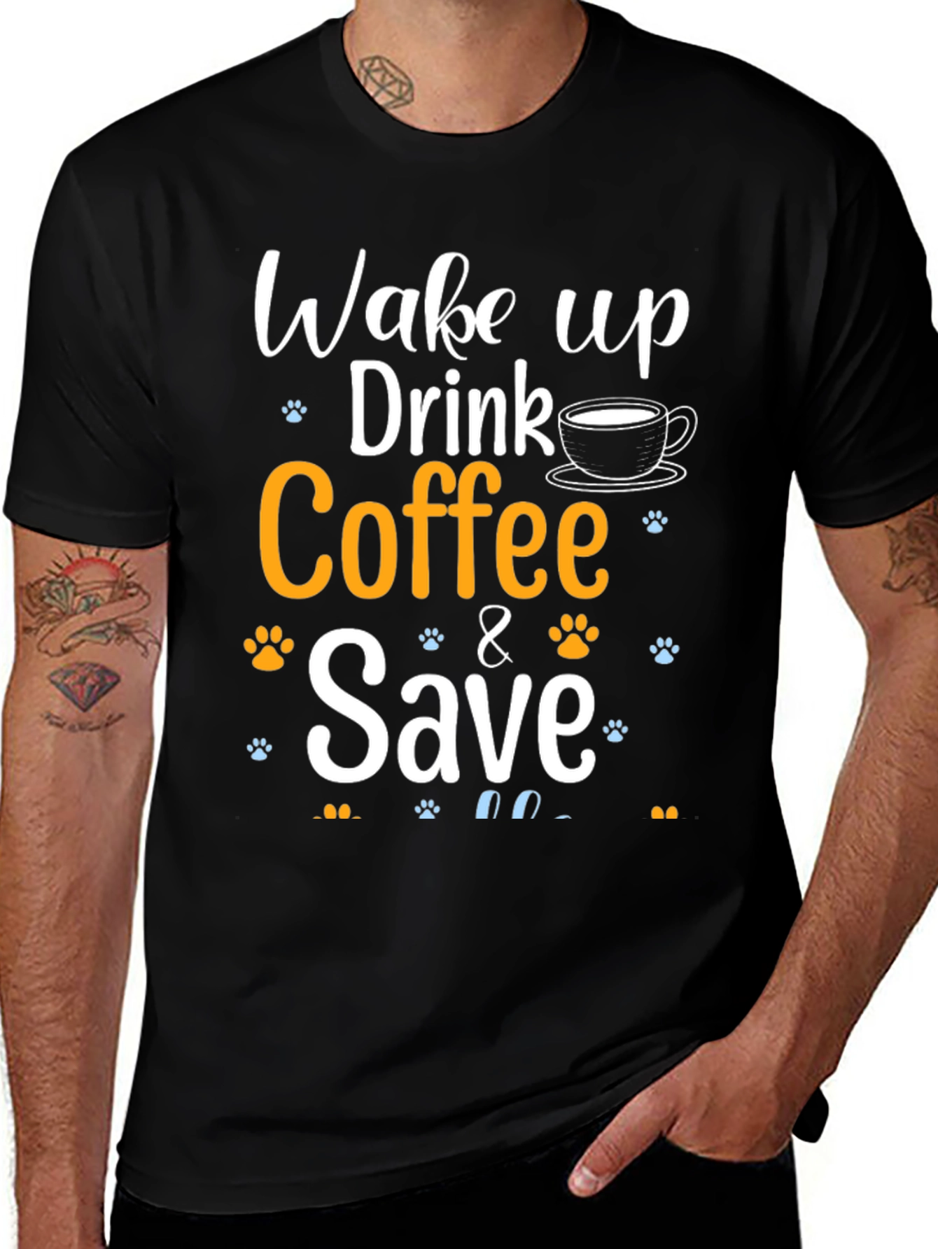 Wake Up Drink Coffee & Save Pets T-Shirt