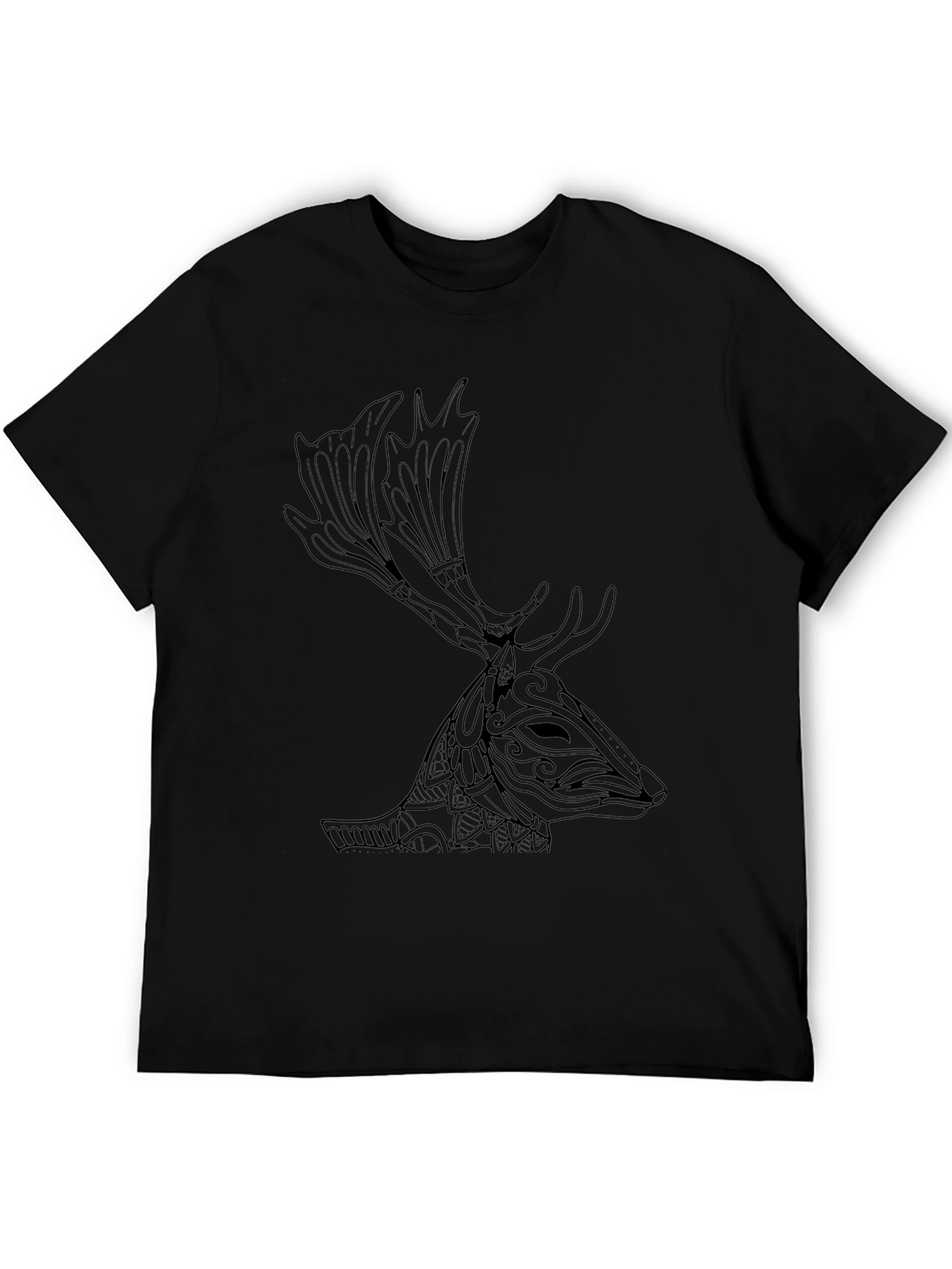 Deer Head Graphic Print T-Shirt