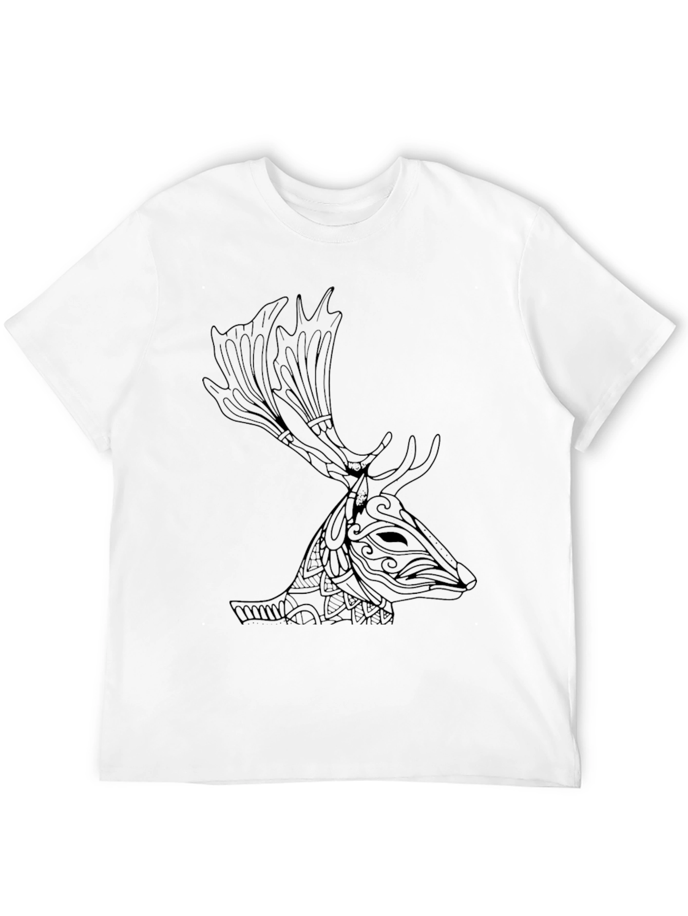Deer Head Graphic Print T-Shirt