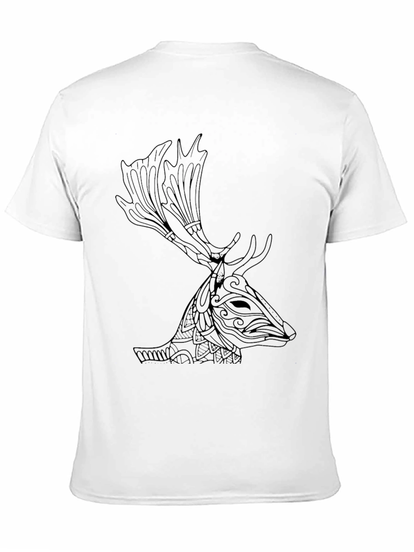 Deer Head Graphic Print T-Shirt