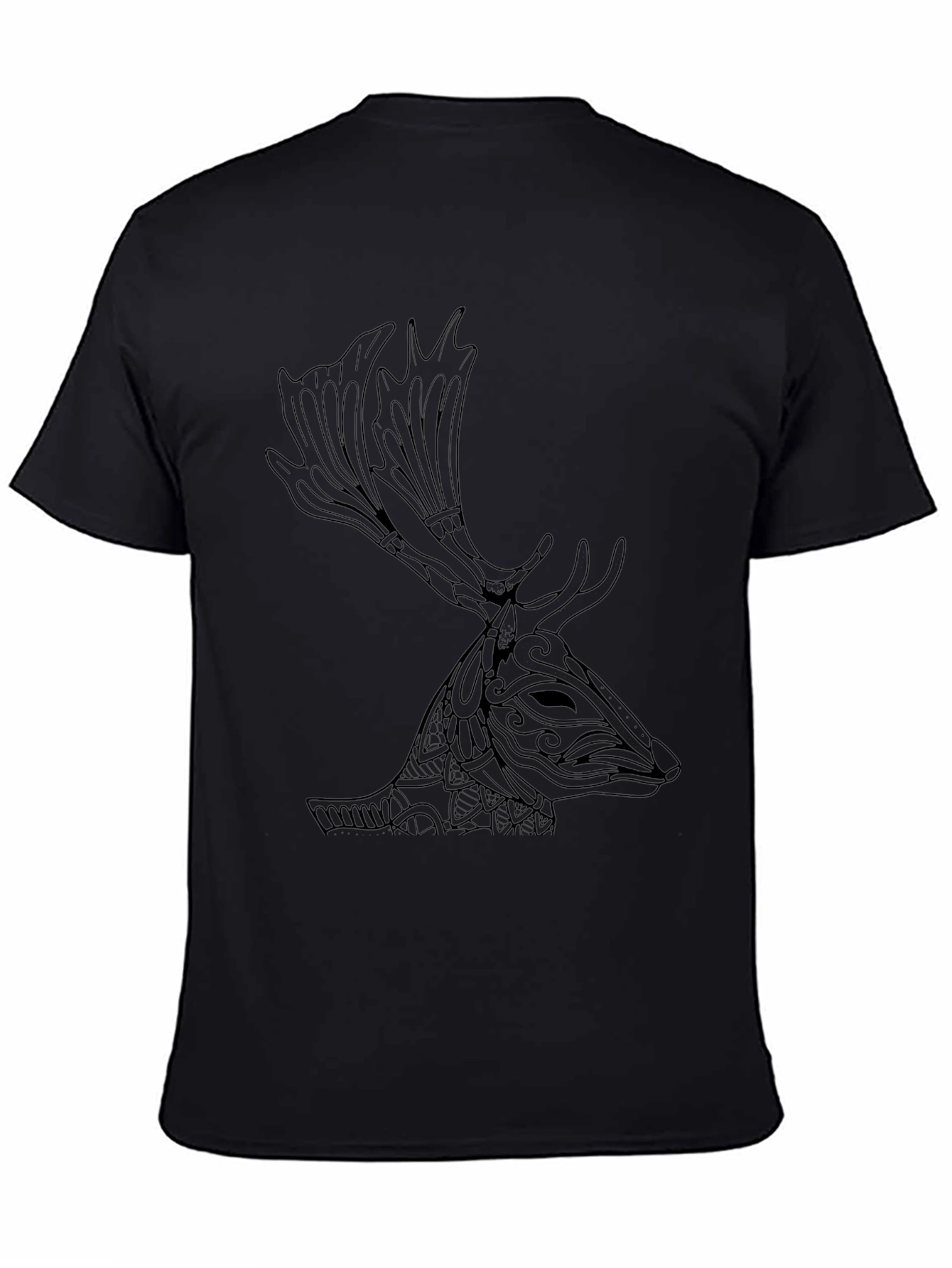 Deer Head Graphic Print T-Shirt