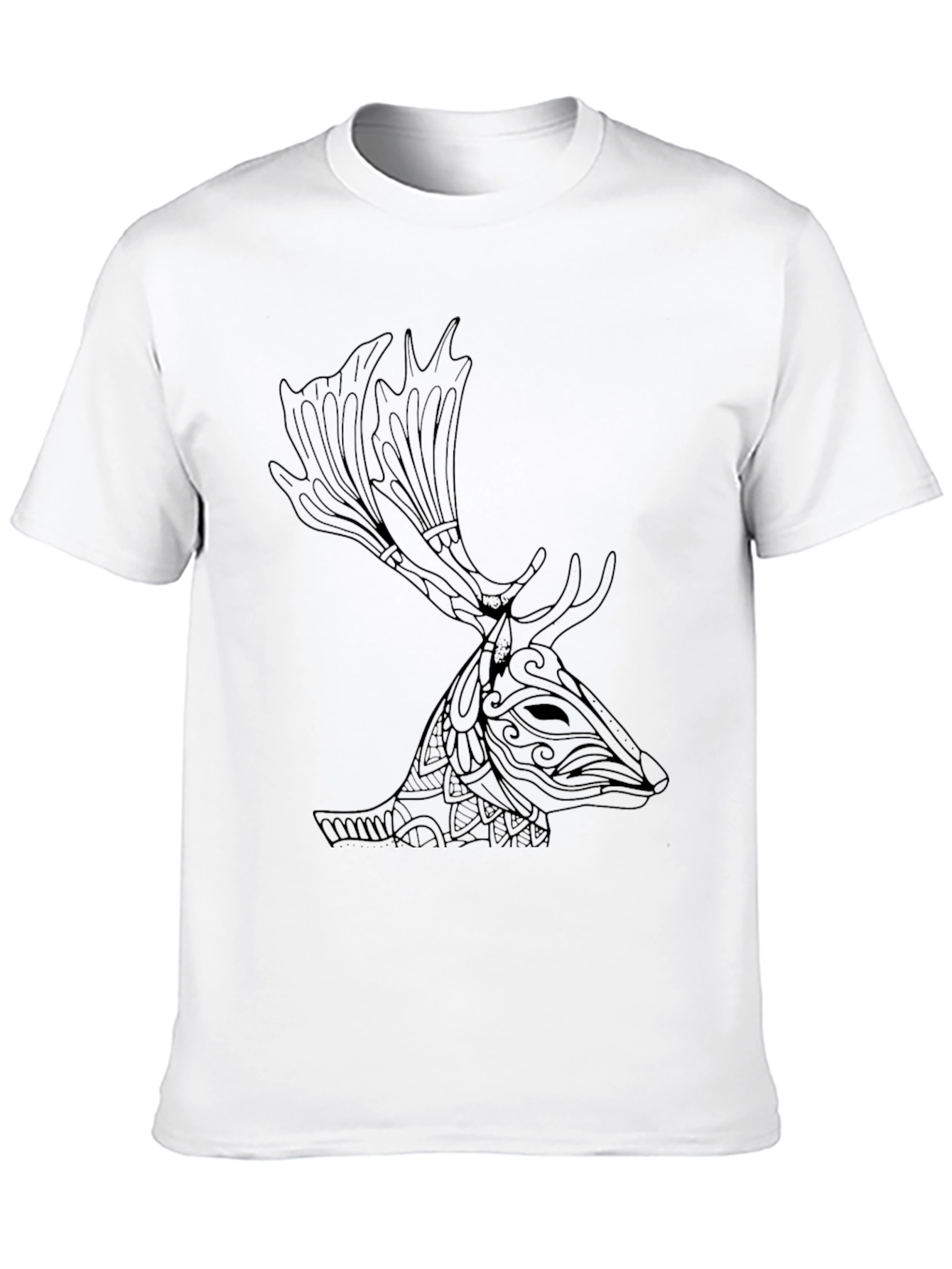 Deer Head Graphic Print T-Shirt