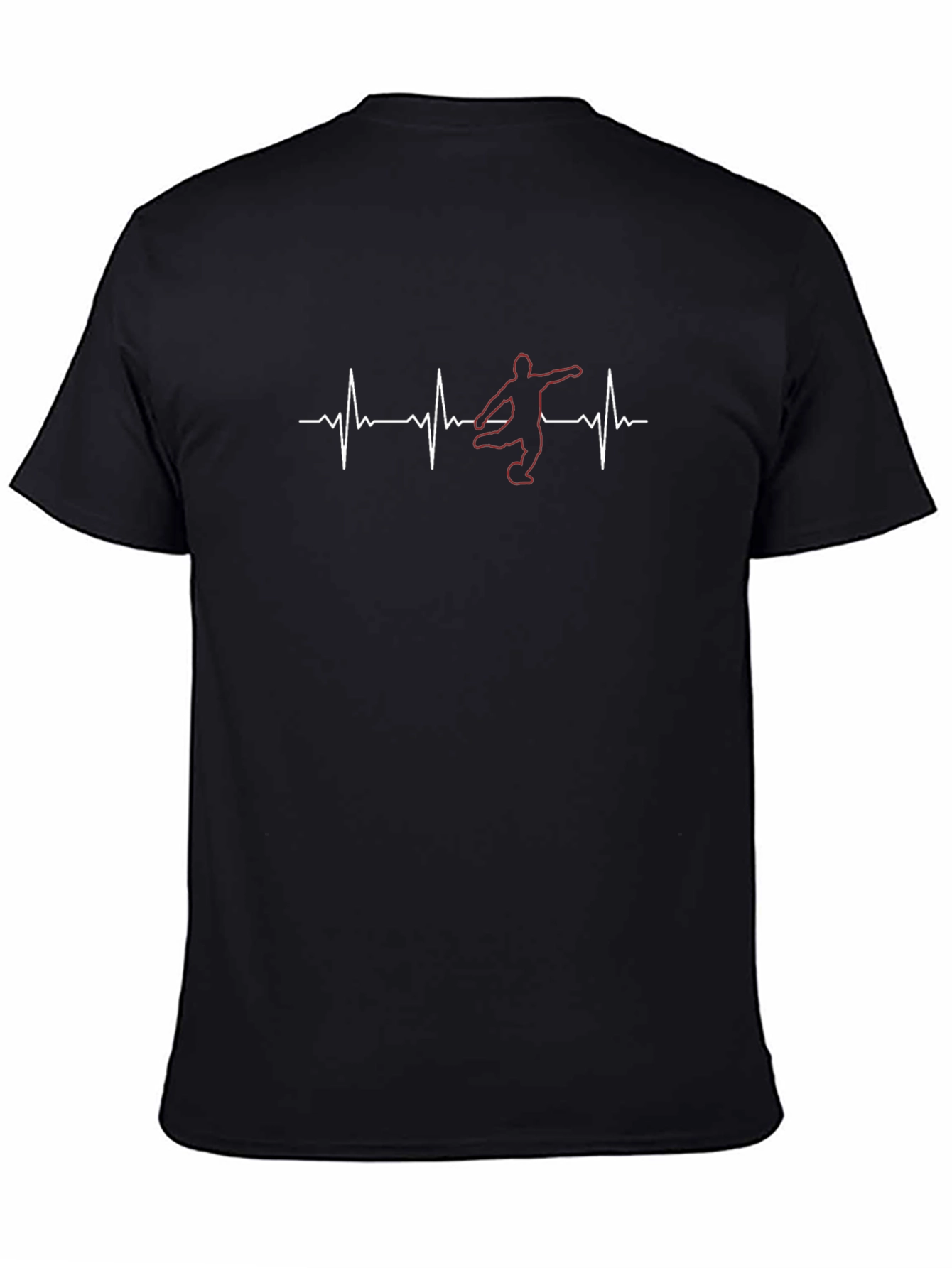 Soccer Heartbeat T-Shirt - Black Graphic Tee