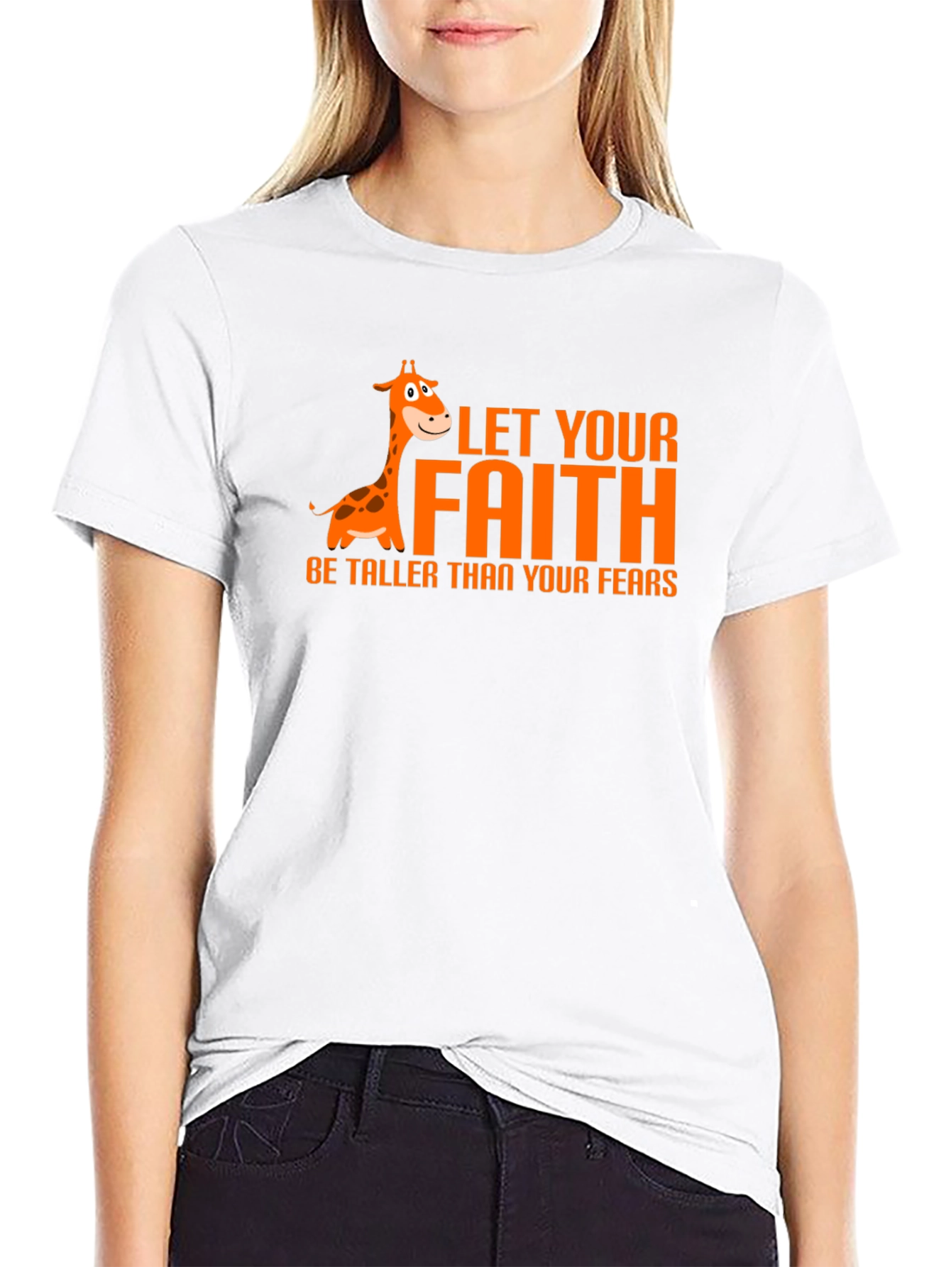Faith Over Fear Giraffe Graphic Tee