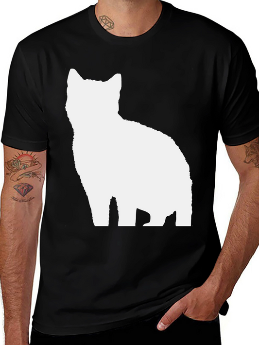 Cool Cat Silhouette Black T-Shirt