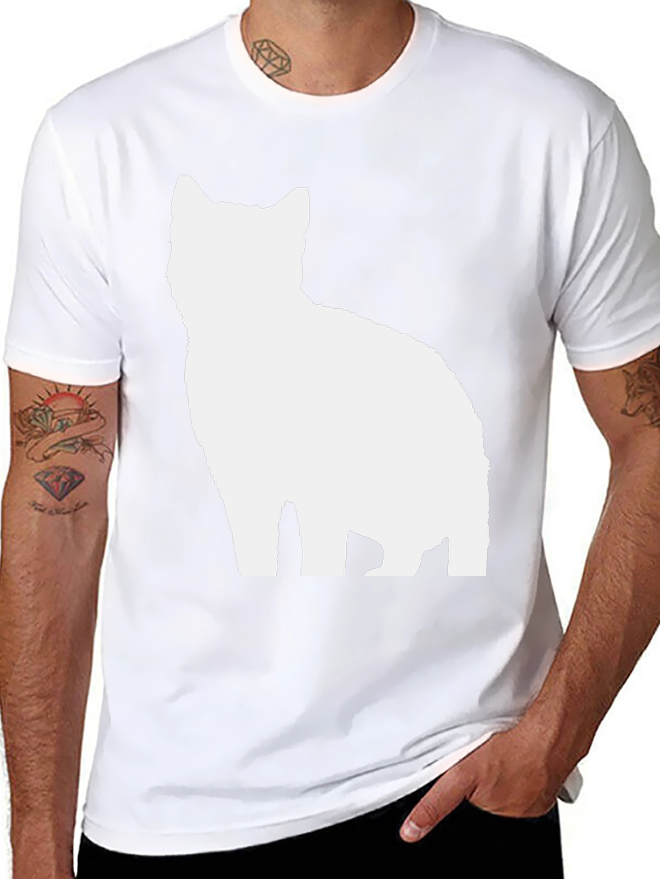 Cool Cat Silhouette Black T-Shirt