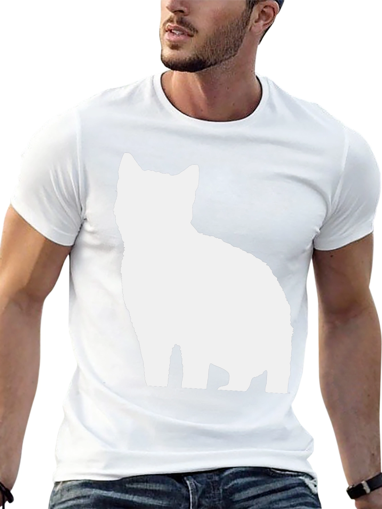 Cool Cat Silhouette Black T-Shirt