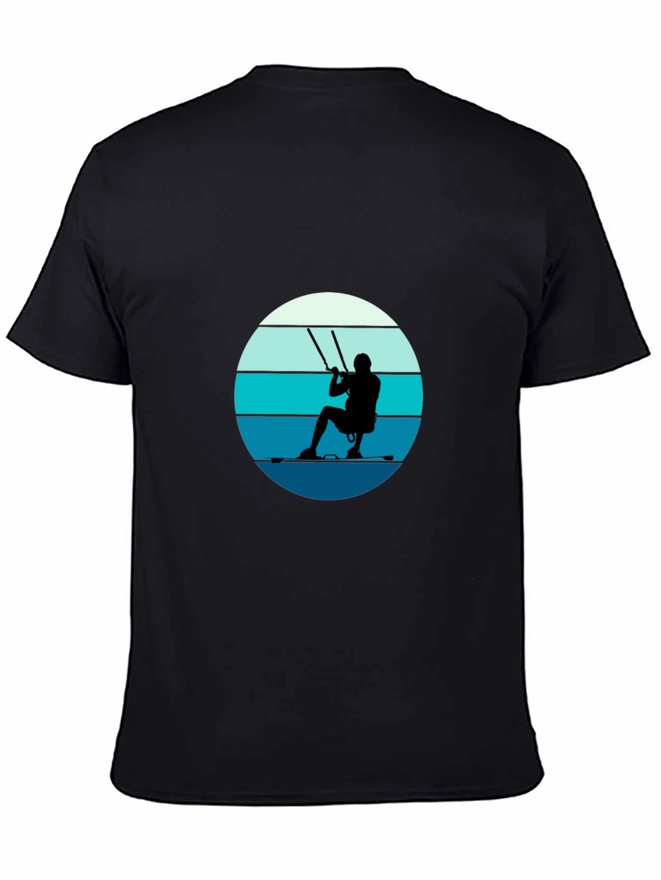 Retro Kite Surfing T-Shirt - Black