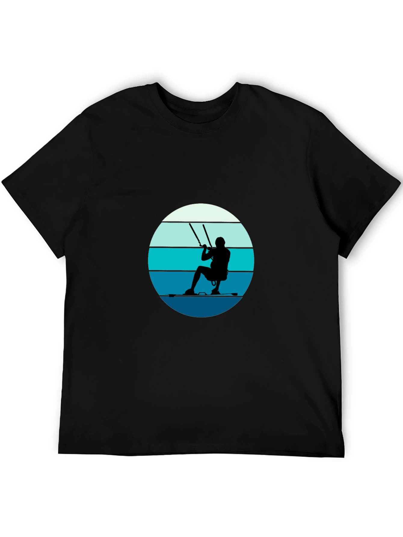 Retro Kite Surfing T-Shirt - Black