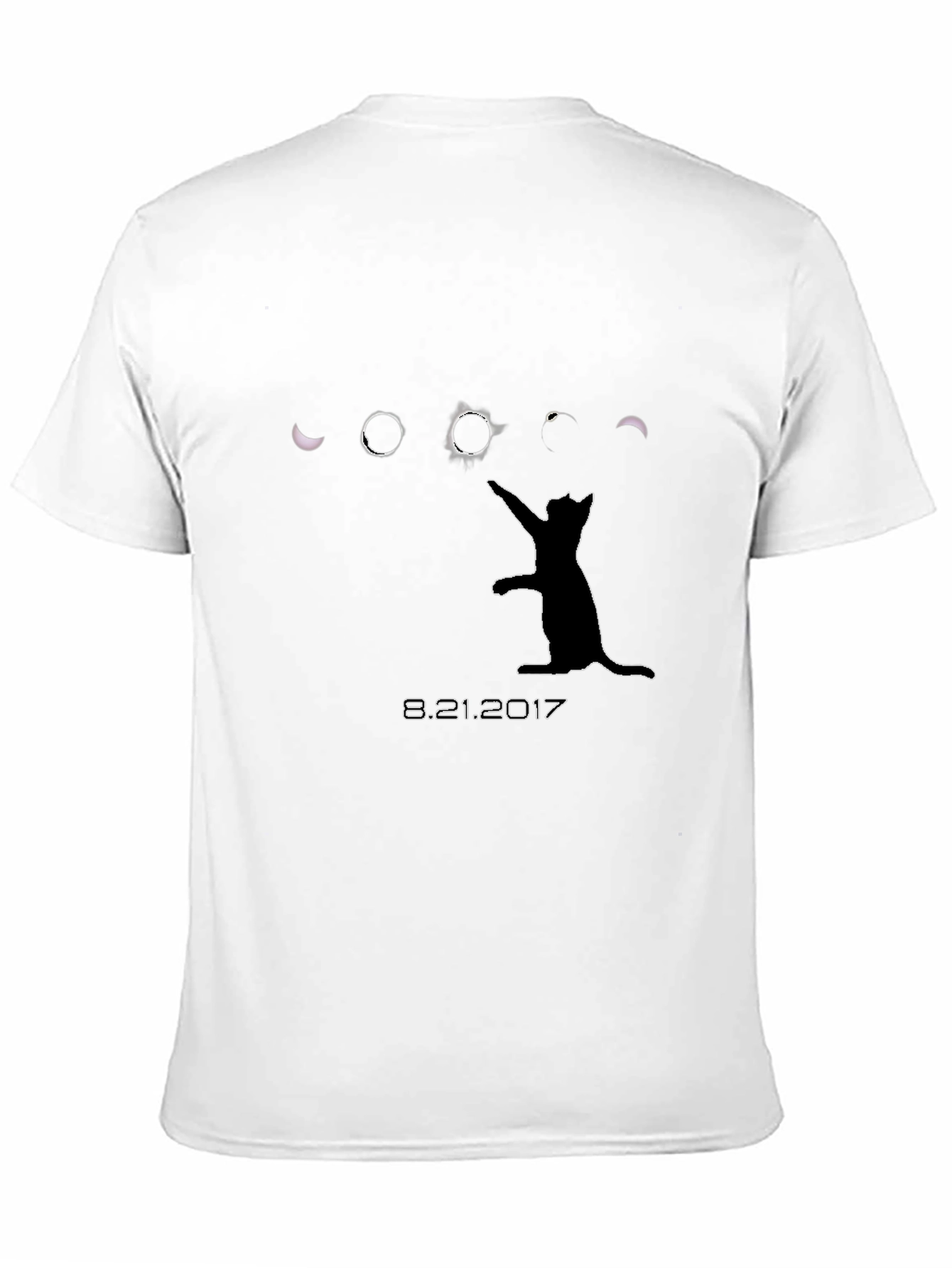 Solar Eclipse Cat Black T-Shirt - August 21 2017