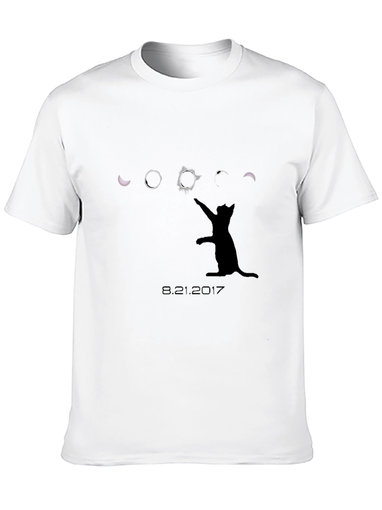 Solar Eclipse Cat Black T-Shirt - August 21 2017