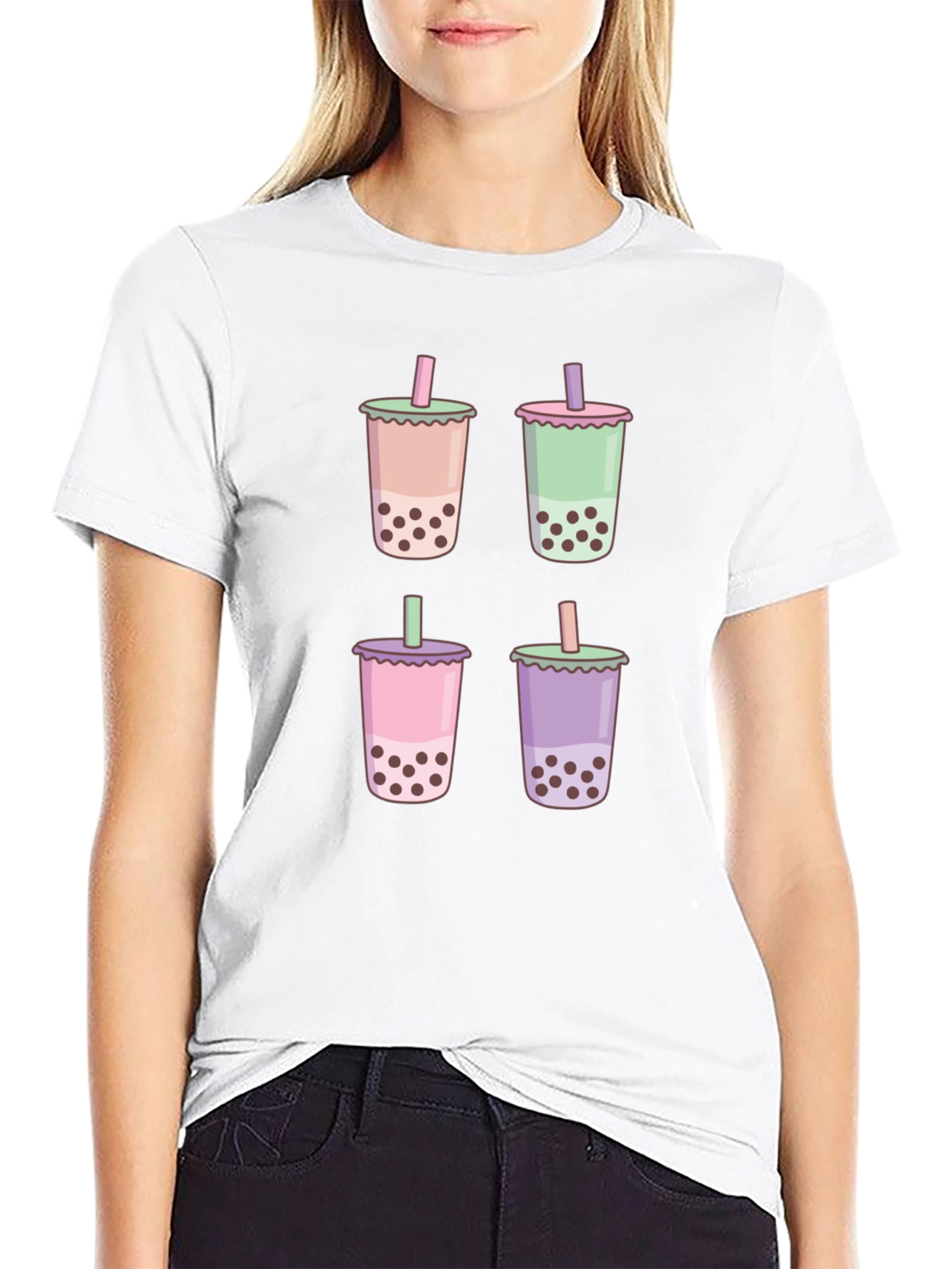 Boba Tea Graphic Black T-Shirt