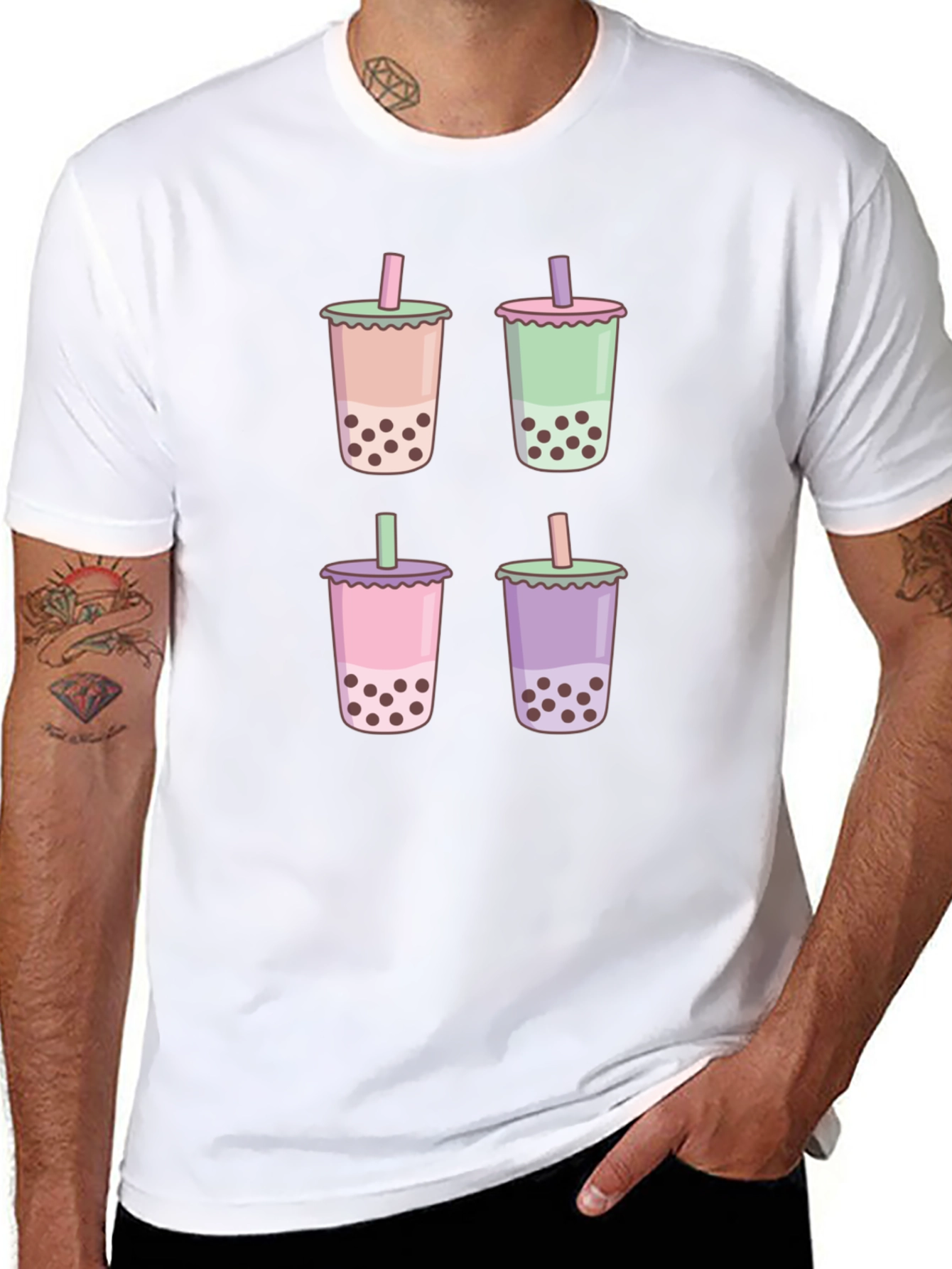 Boba Tea Graphic Black T-Shirt