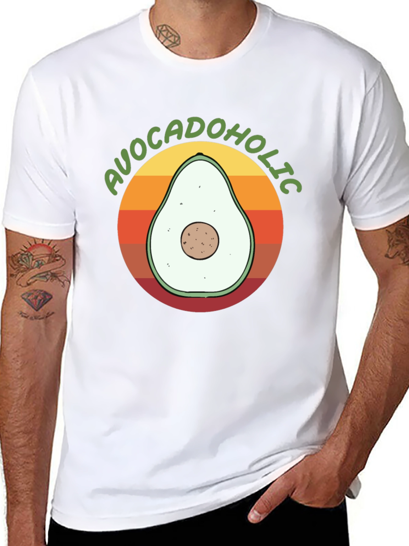 Avocadolholic Graphic T-Shirt - Retro Style