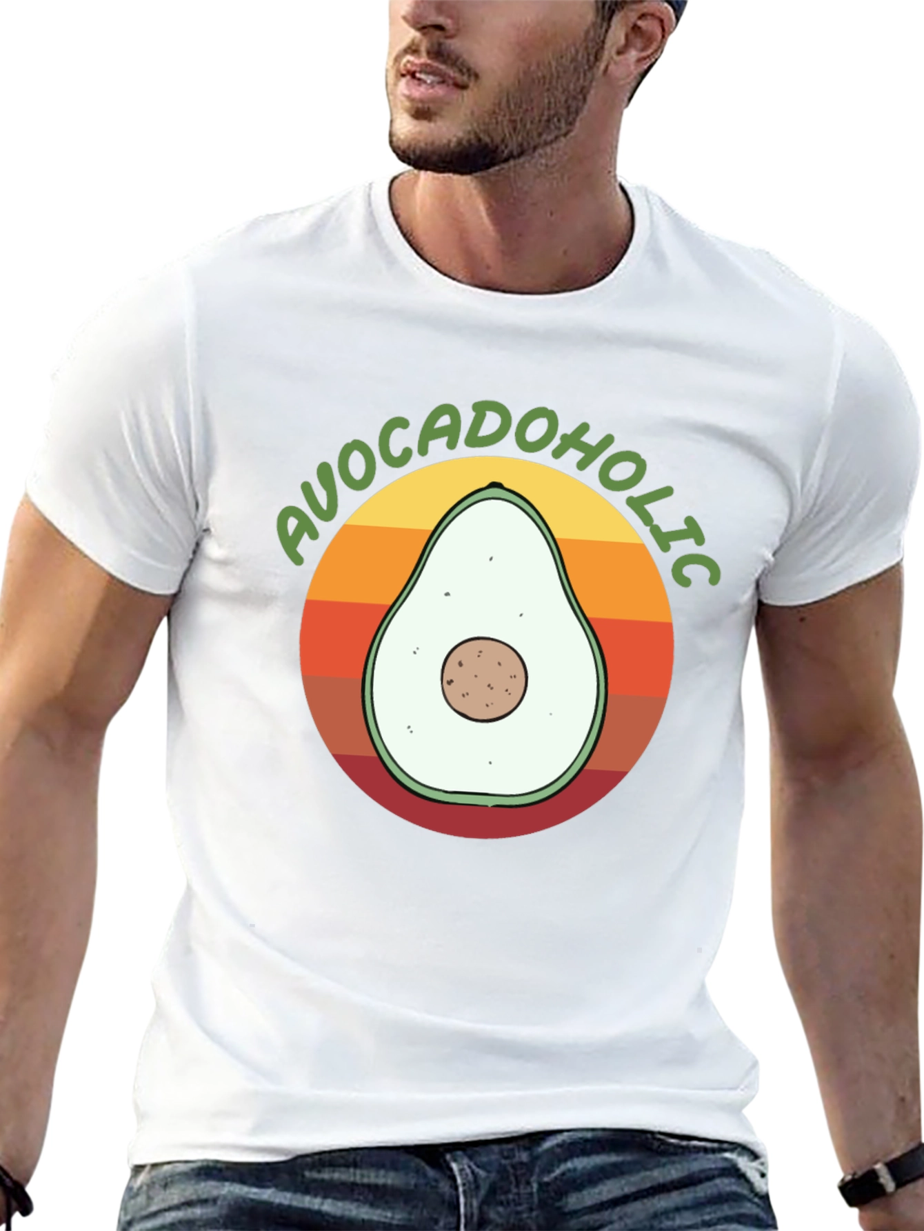Avocadolholic Graphic T-Shirt - Retro Style