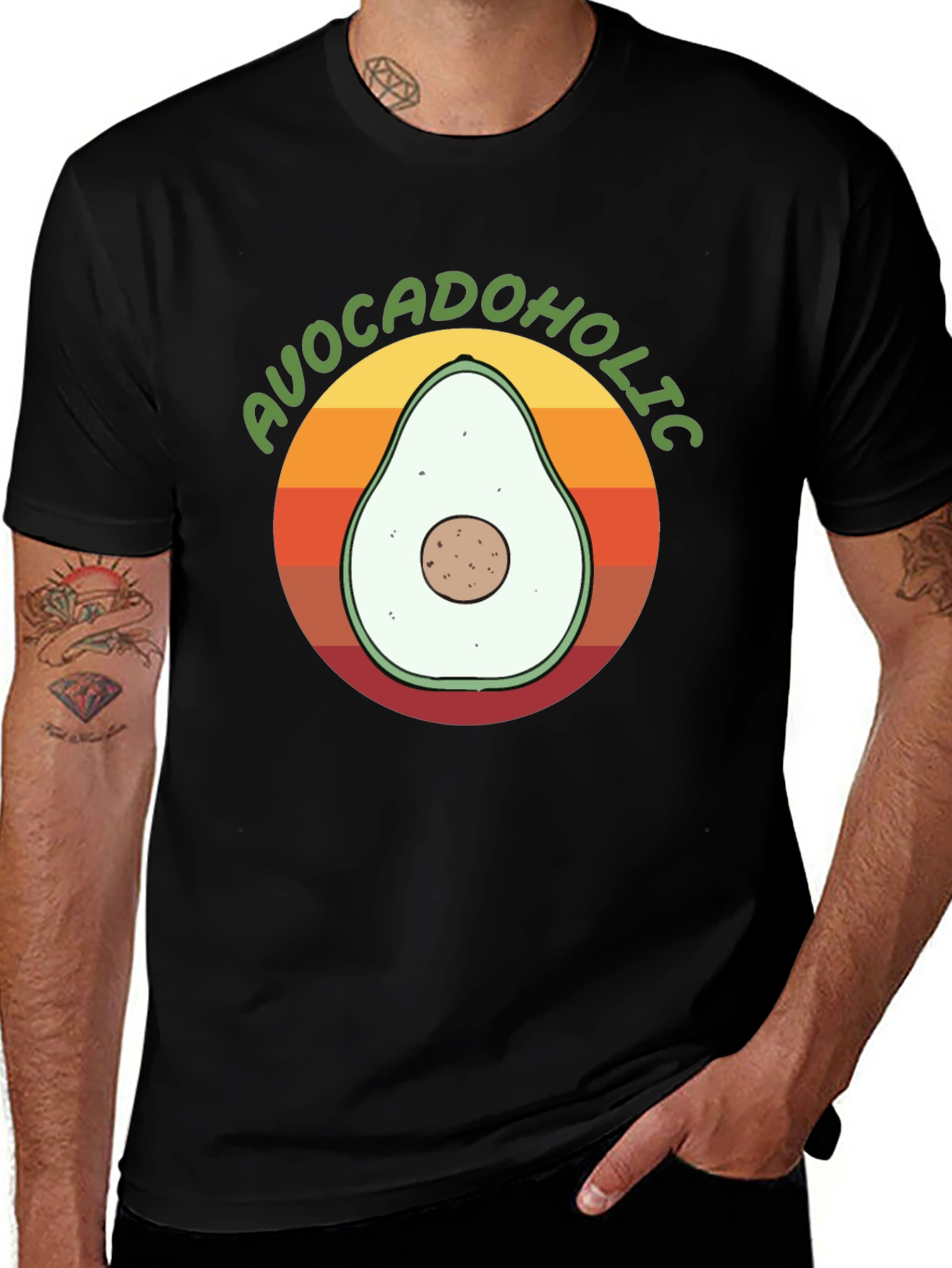 Avocadolholic Graphic T-Shirt - Retro Style