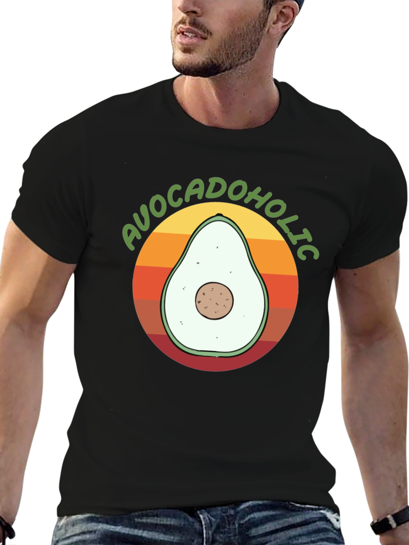 Avocadolholic Graphic T-Shirt - Retro Style