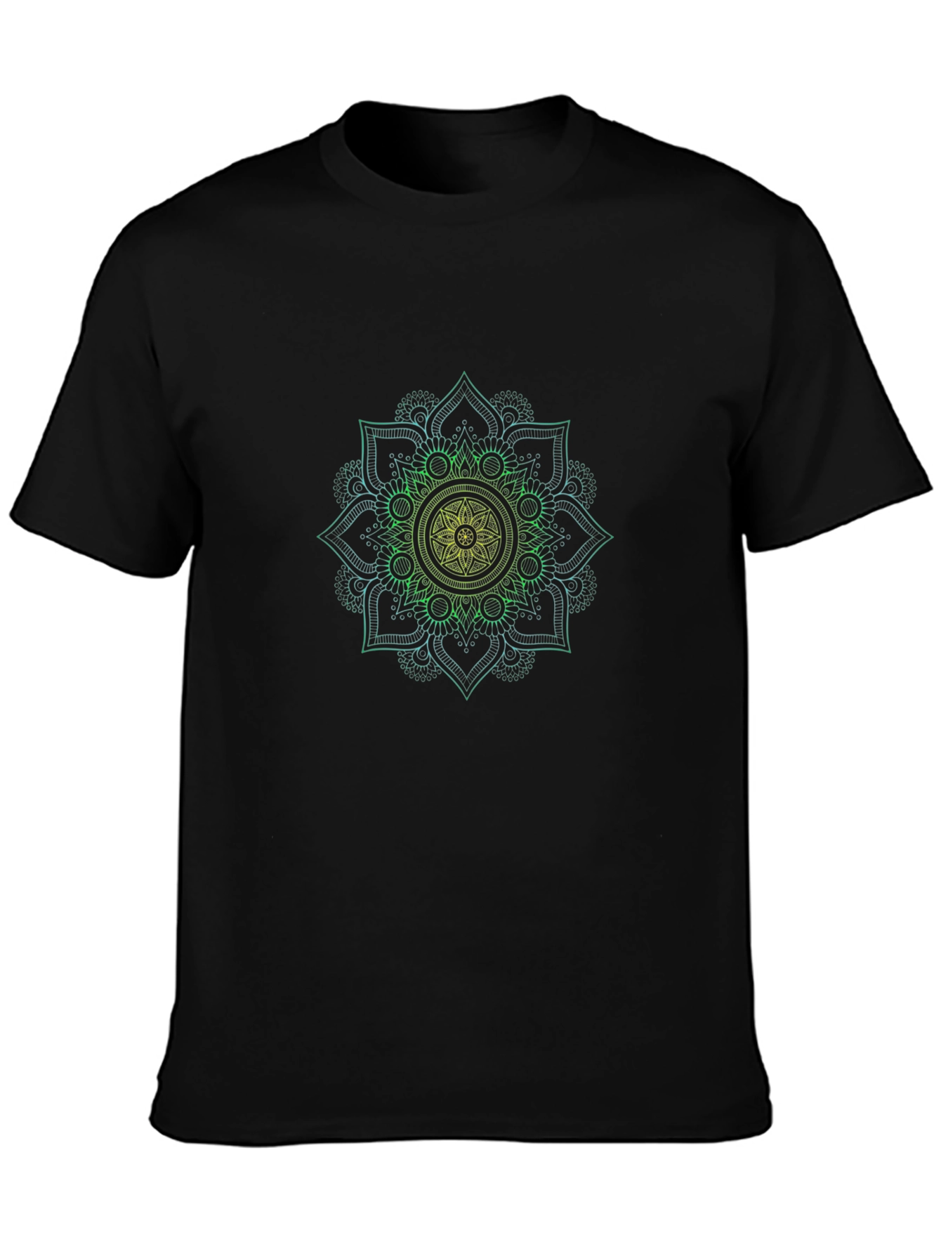 Mandala Graphic Print Black Tee