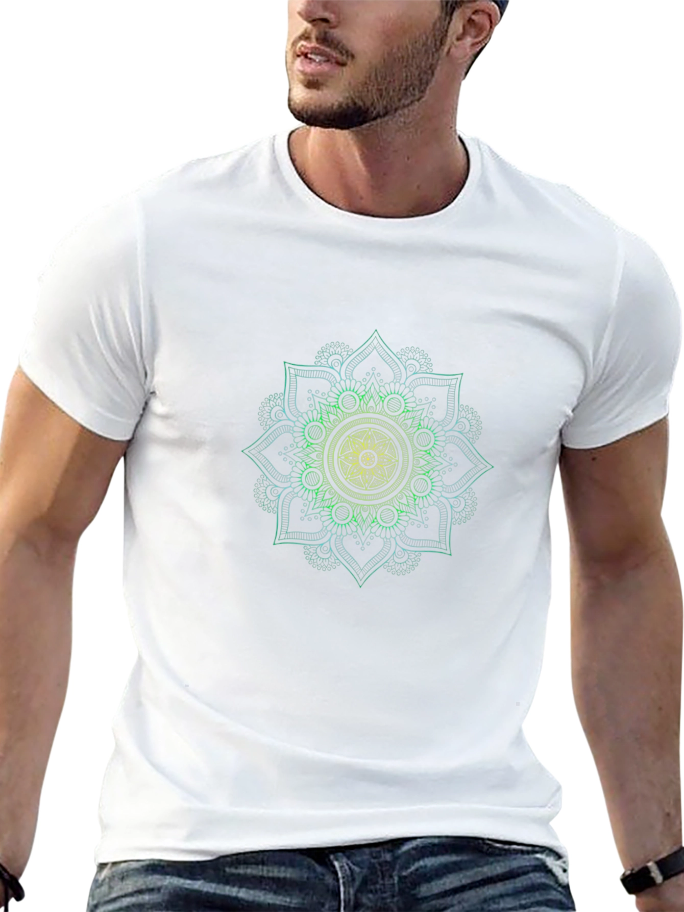 Mandala Graphic Print Black Tee