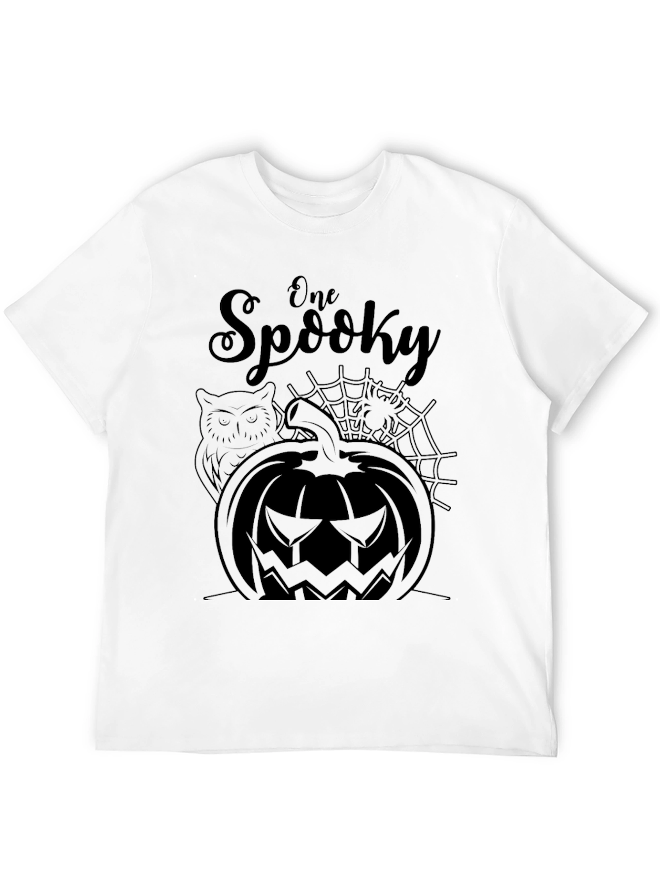 One Spooky Halloween Black Graphic Tee Shirt