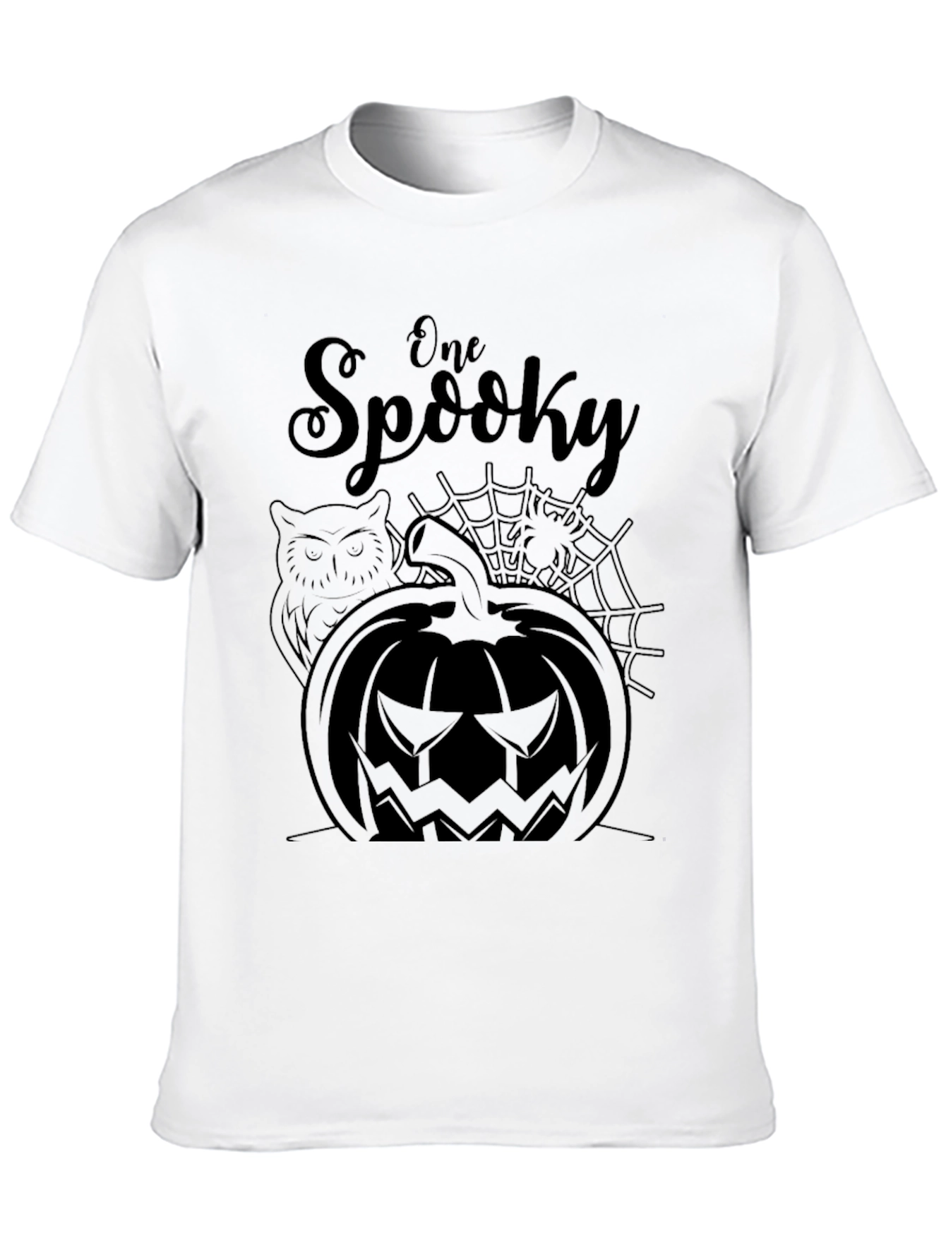One Spooky Halloween Black Graphic Tee Shirt