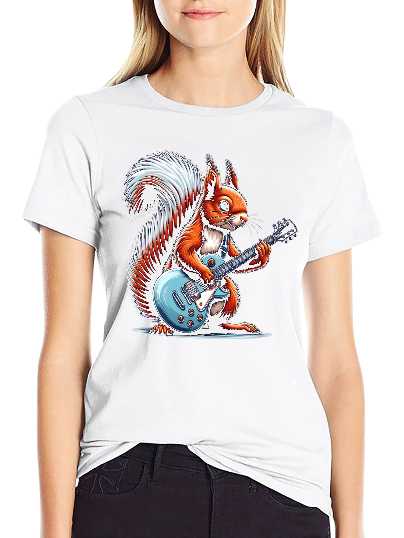 Squirrel Guitarist Graphic T-Shirt
