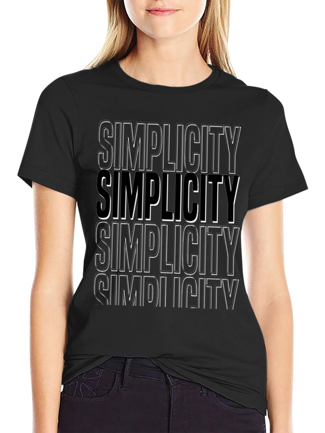 Simplicity Graphic Tee - Modern Black T-Shirt