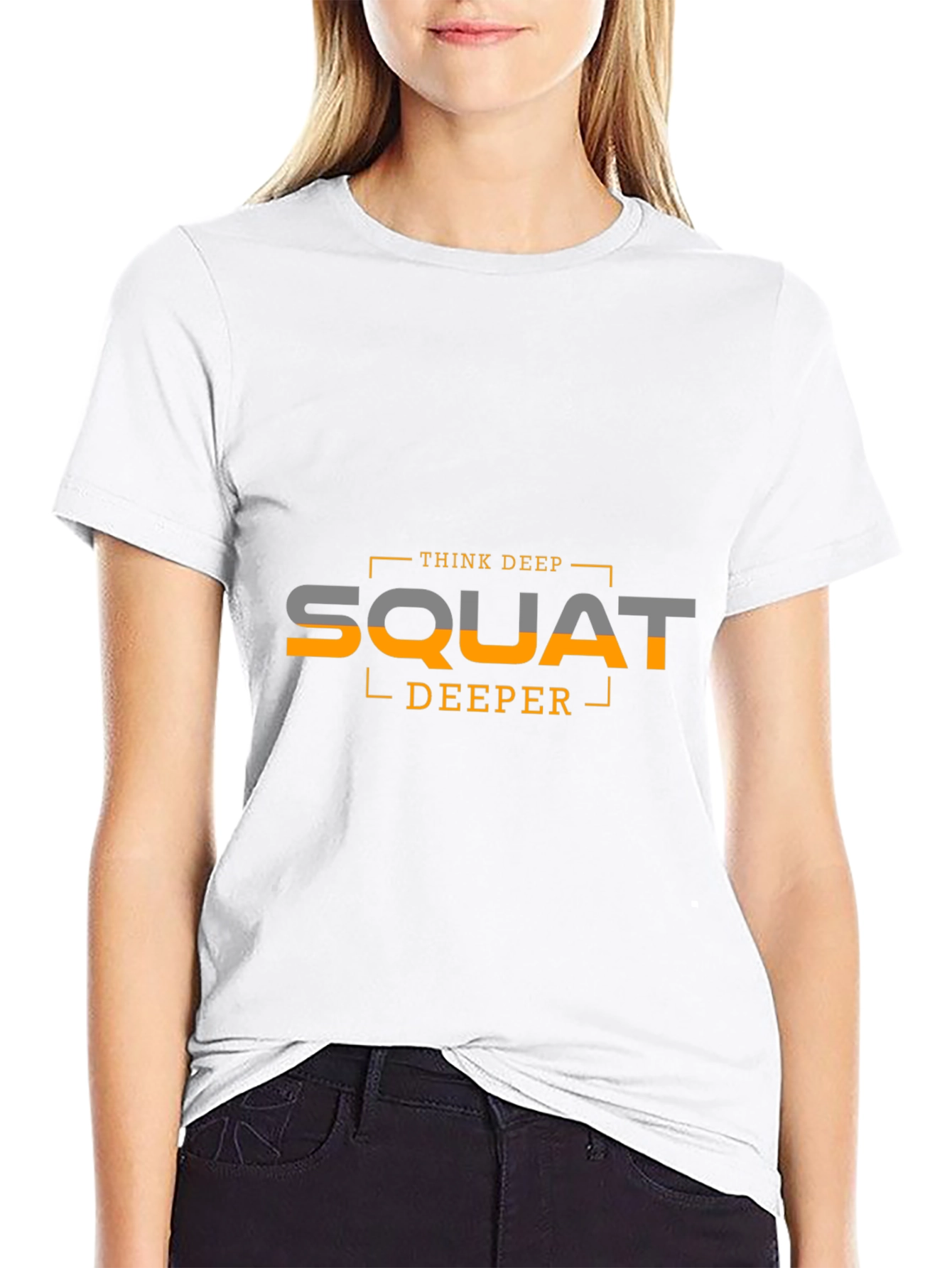 Think Deep Squat Deeper Black Graphic Tee