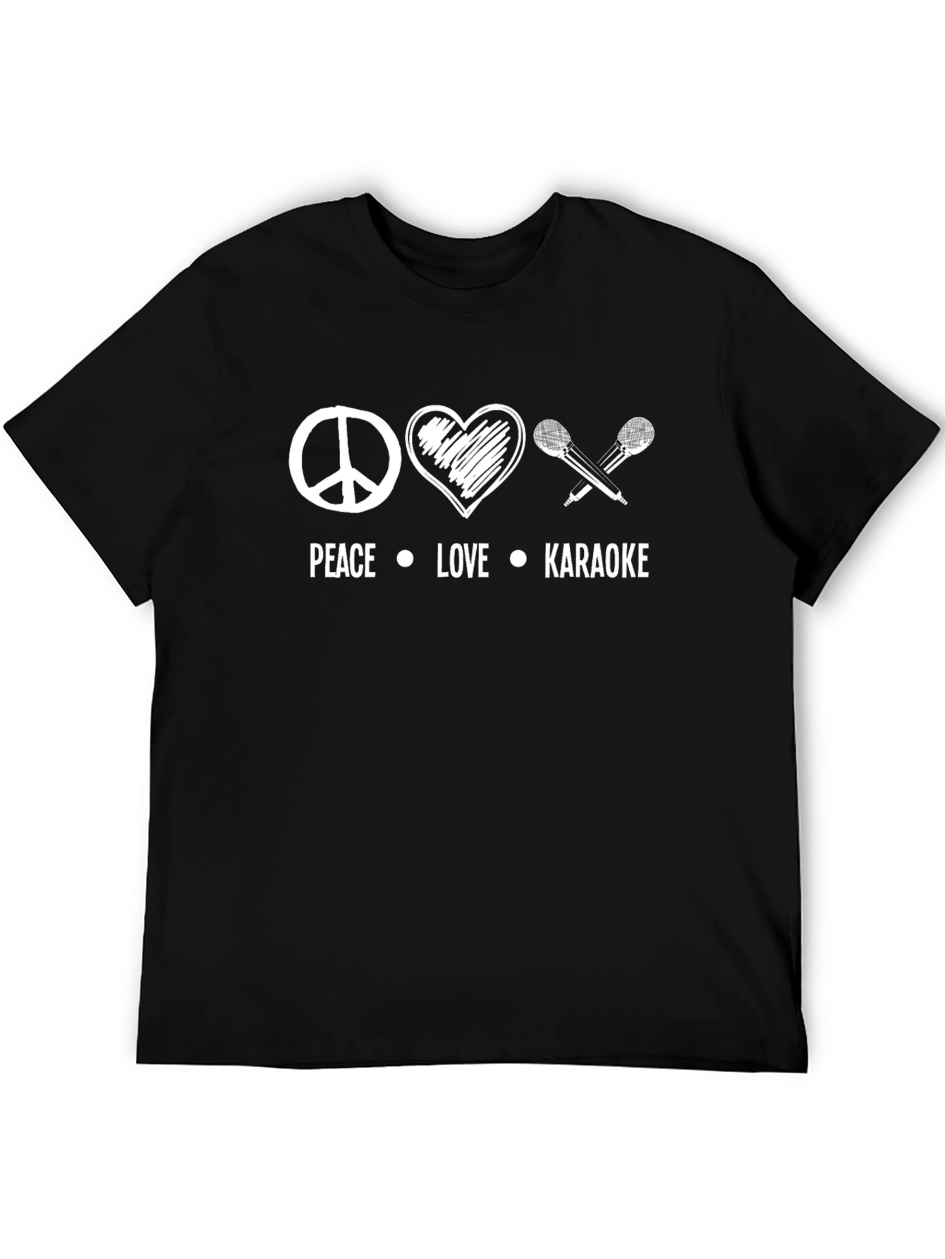 Peace Love Karaoke T-Shirt - Black