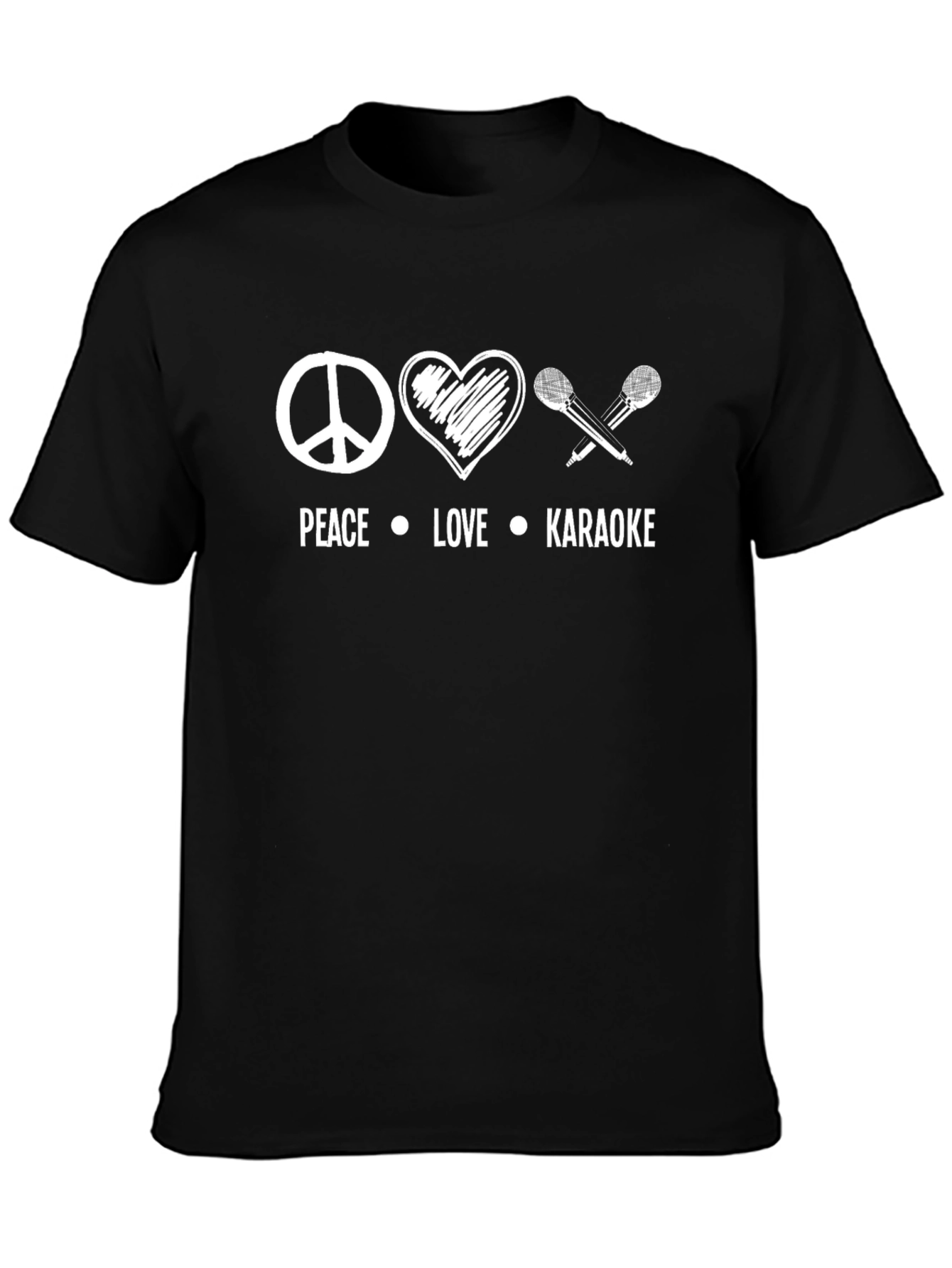 Peace Love Karaoke T-Shirt - Black