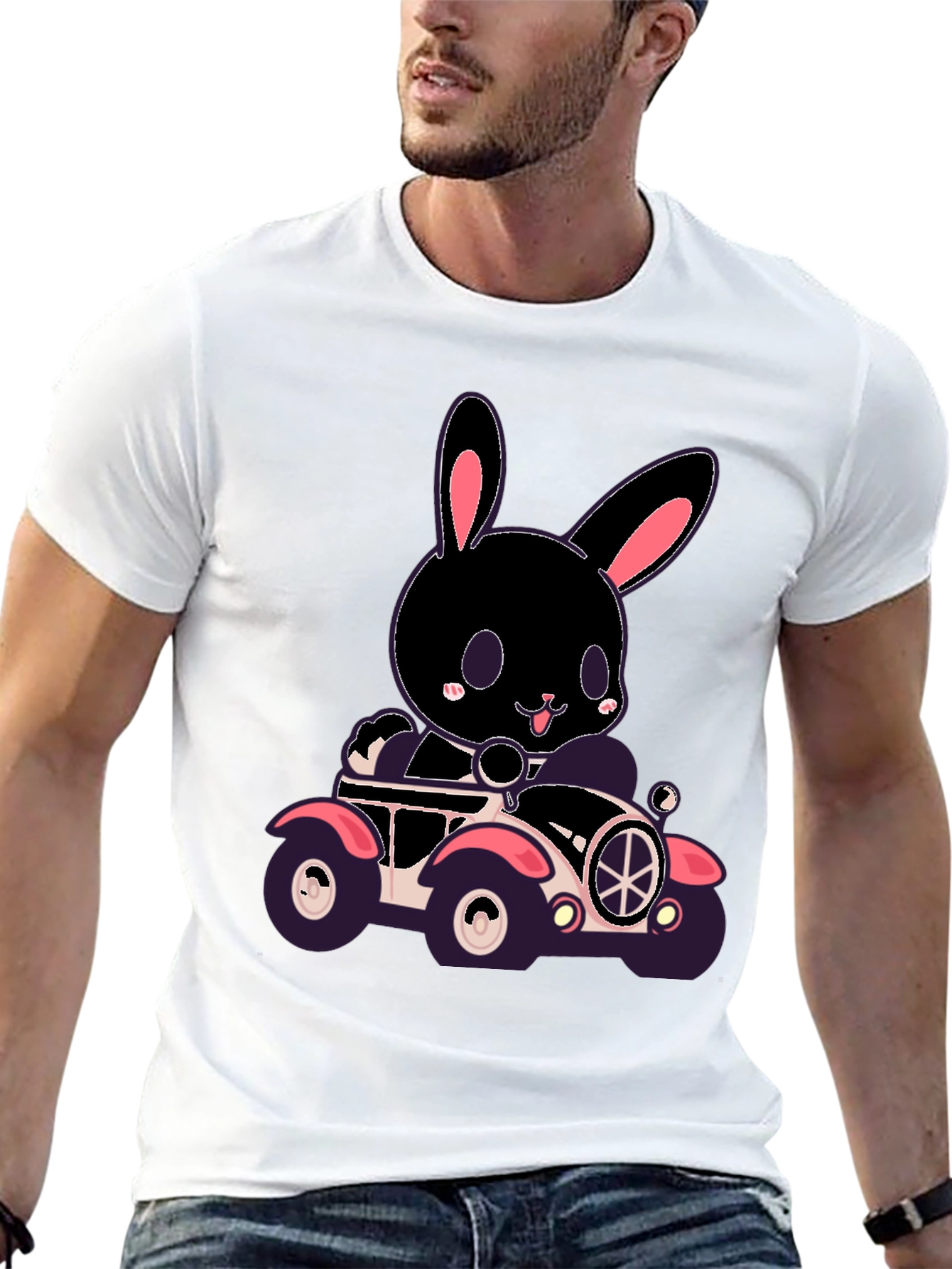 Bunny in Car Graphic T-Shirt
