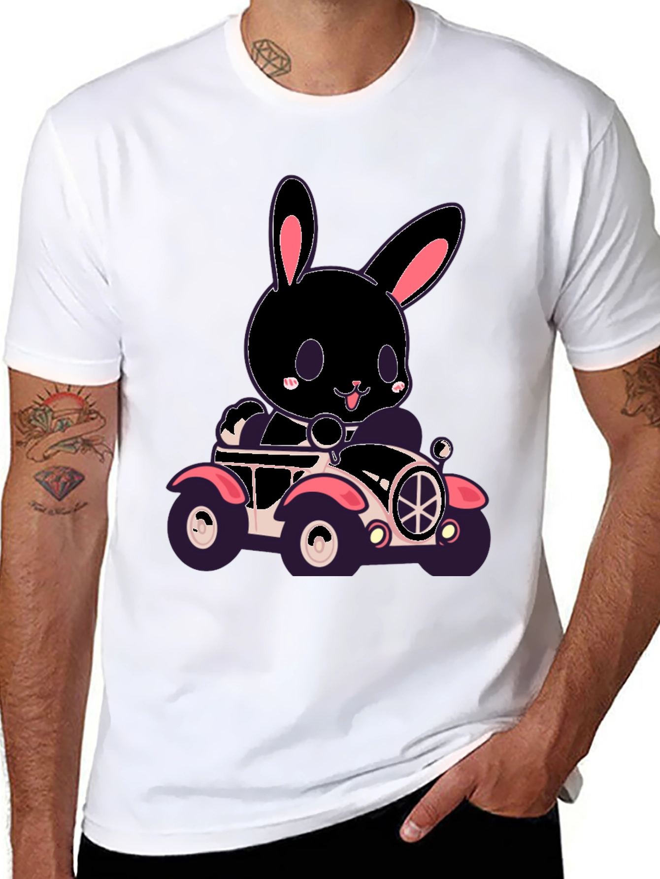 Bunny in Car Graphic T-Shirt