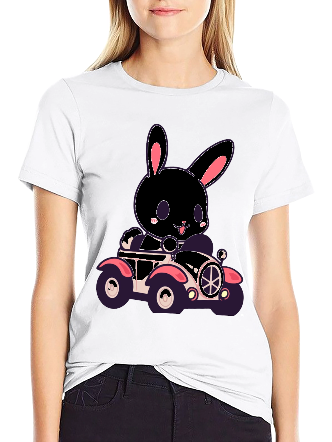 Bunny in Car Graphic T-Shirt